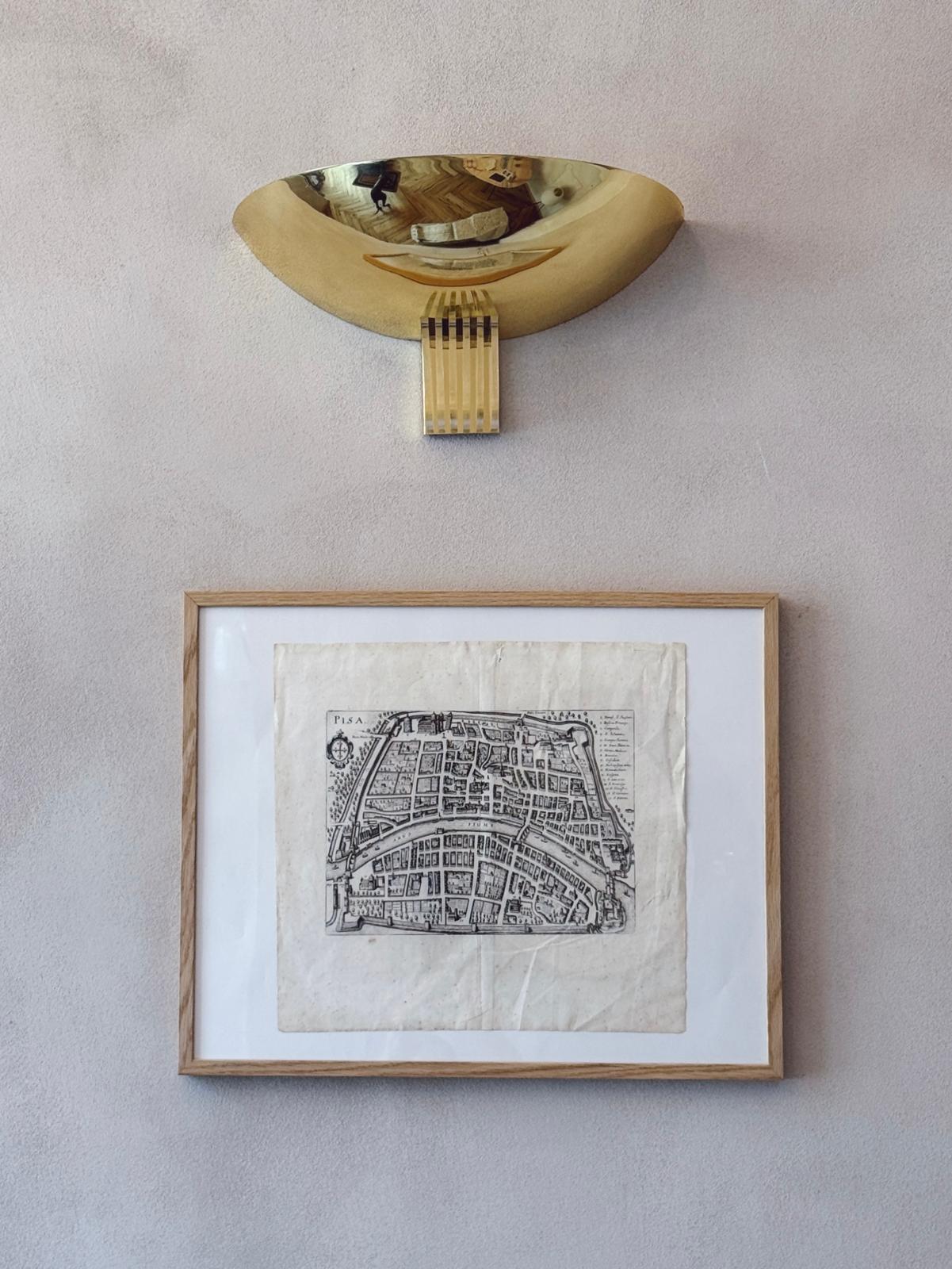 Original Parchment Map of the city of Pisa dated 1640