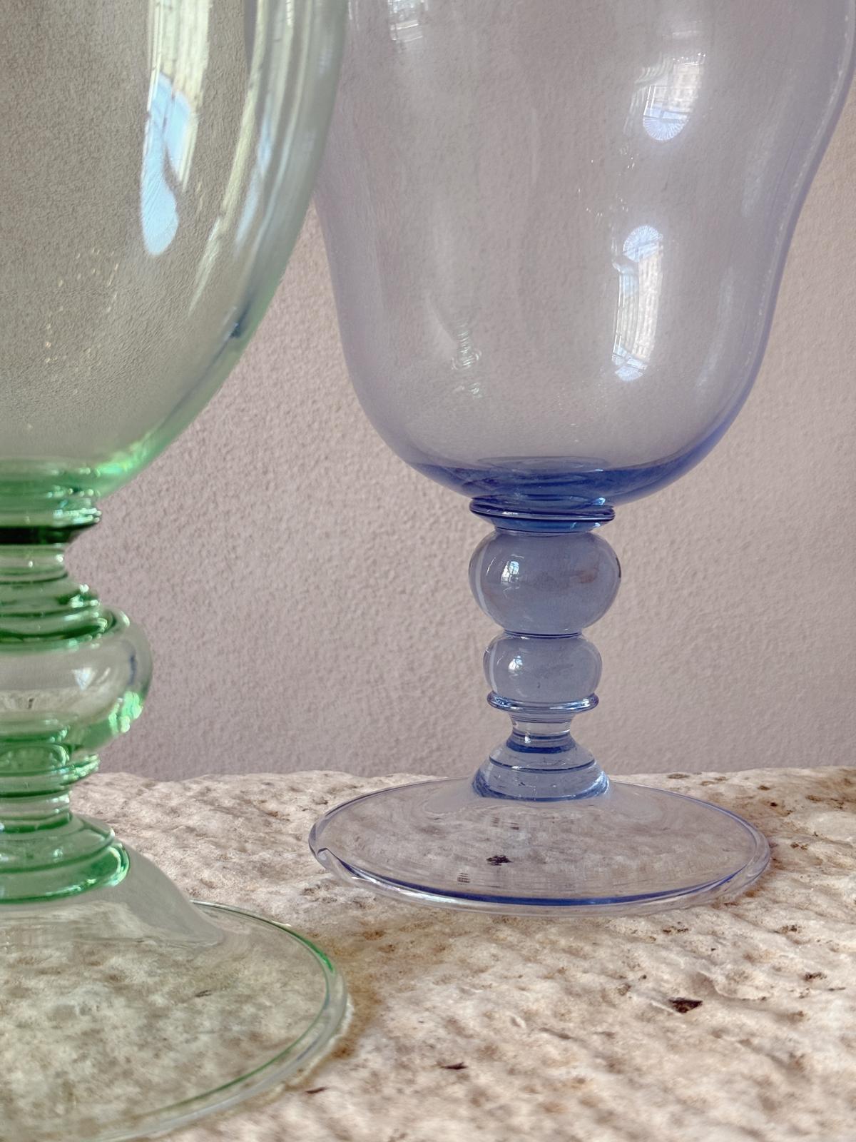 Hand-Blown Murano Glass Decanters by Pauly & Co., Green & Blue, 1940s