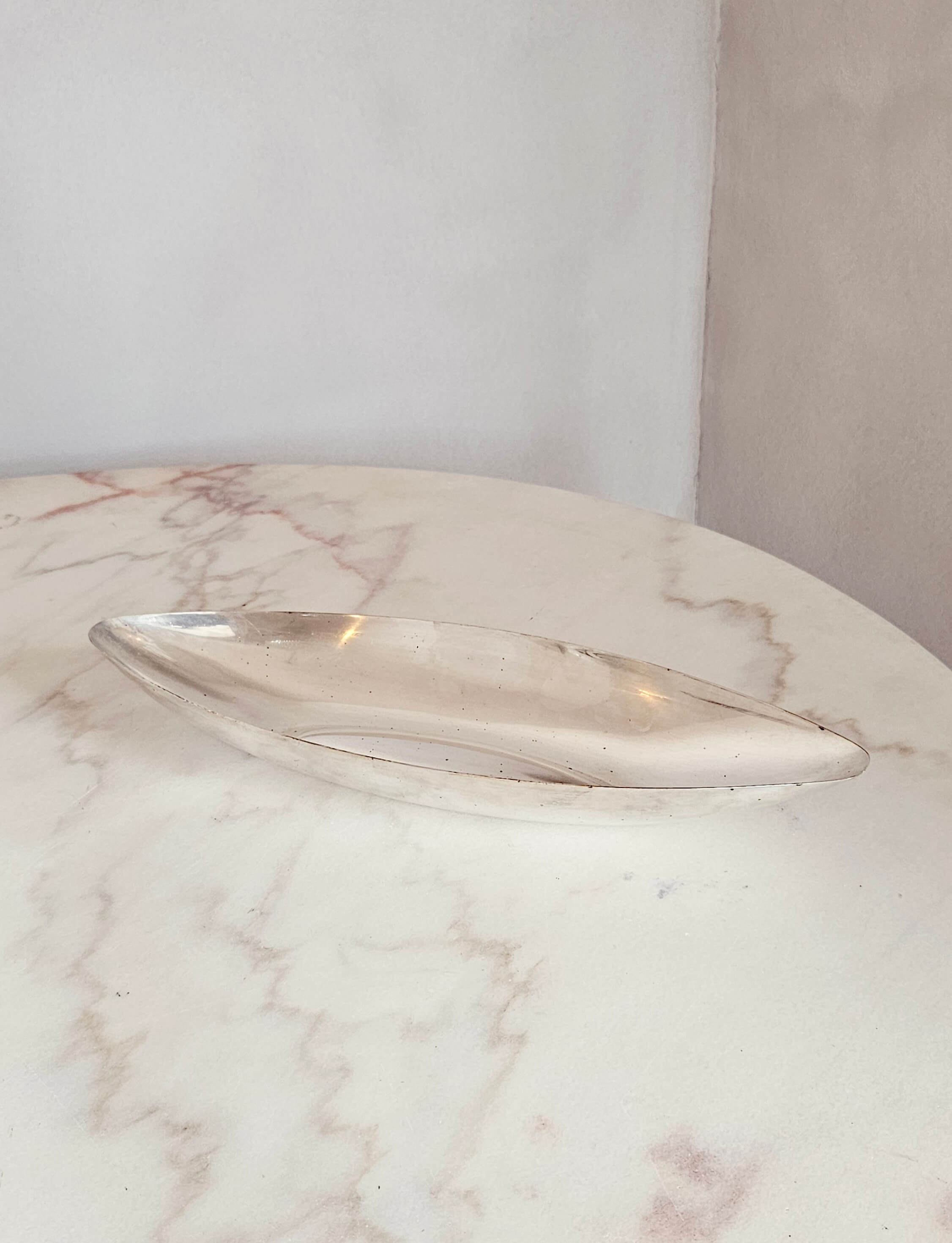 Pair of 1960s Christofle Silver Aperitivo Boat Plates