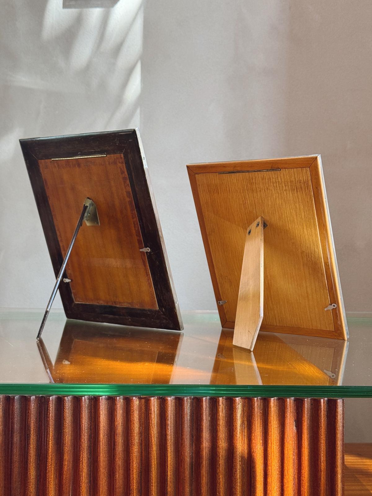 Pair of 1940s Italian Silver Photo Frames