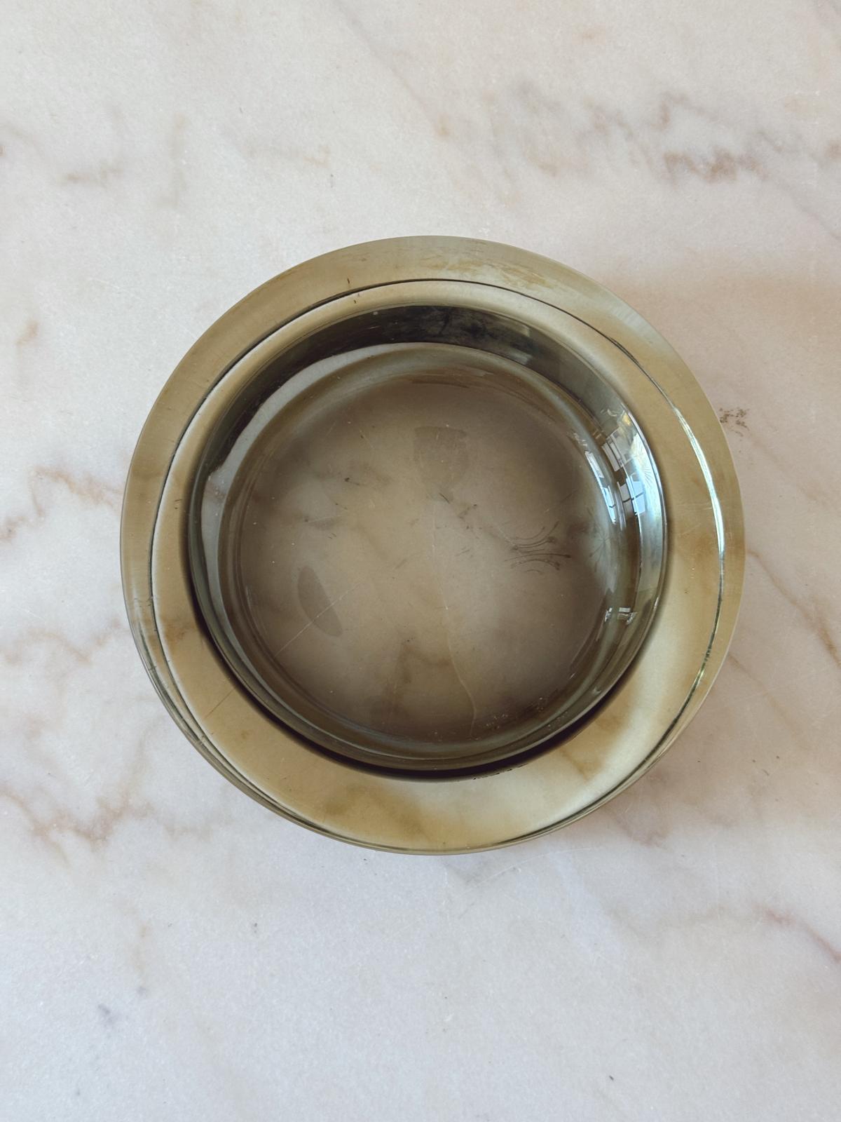 1960s Flavio Poli Large circular grey bowl