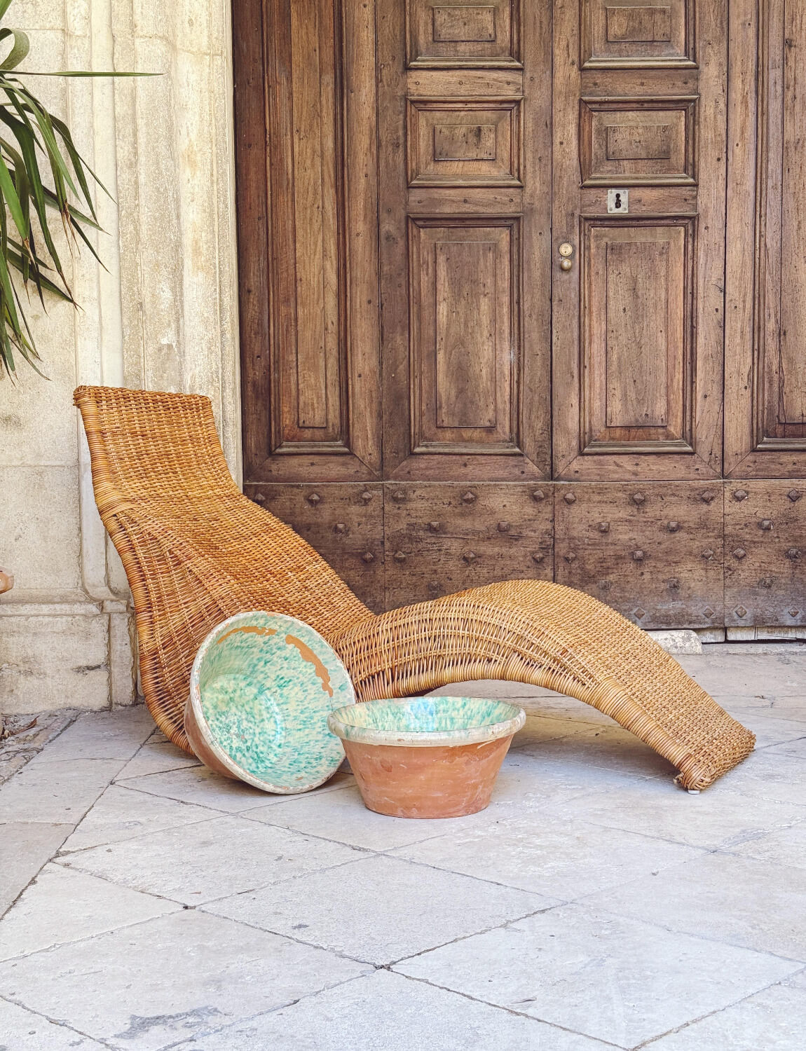 Pair of Turquoise Tuscan Bowls, early 1900s