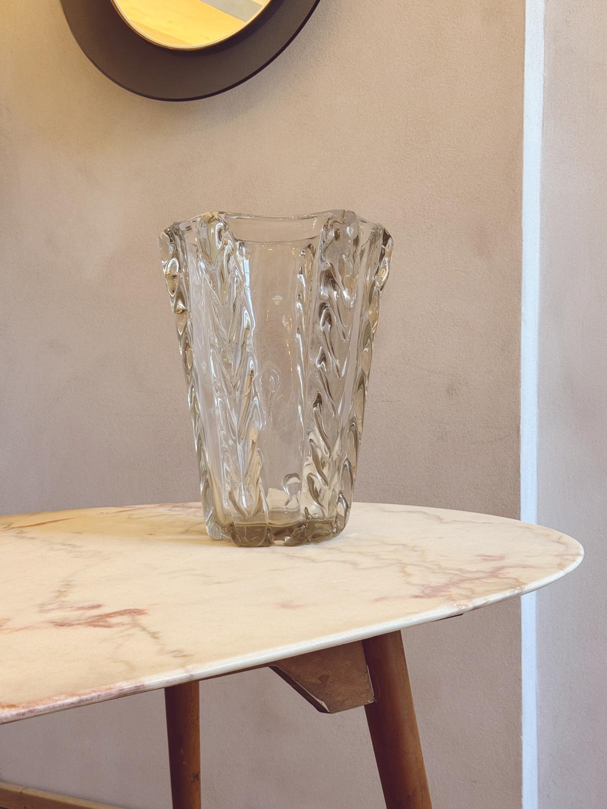 1950s Extra Large Plaited Venini Vase