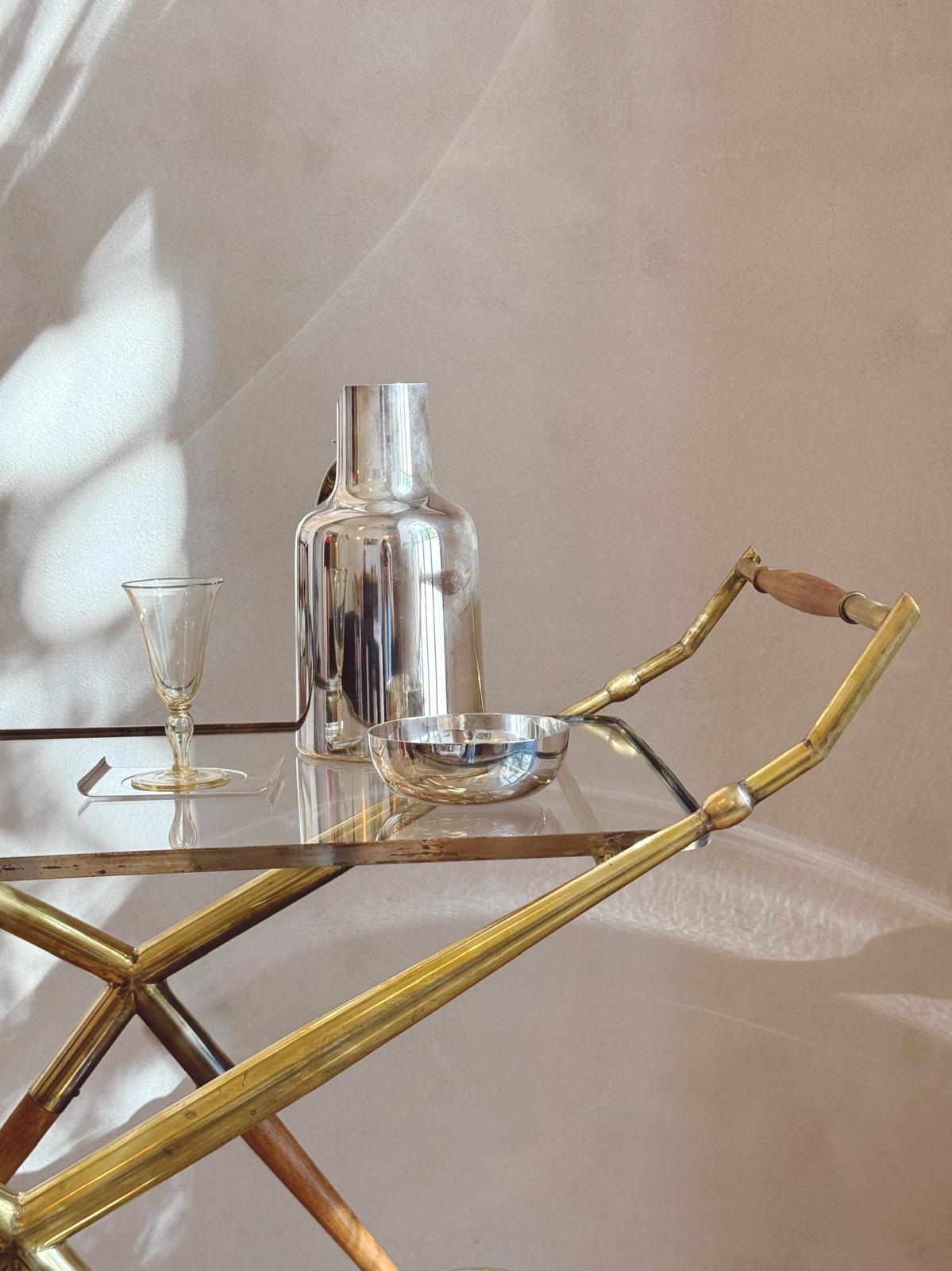 1960s Cesare Lacca Brass Drinks Trolley