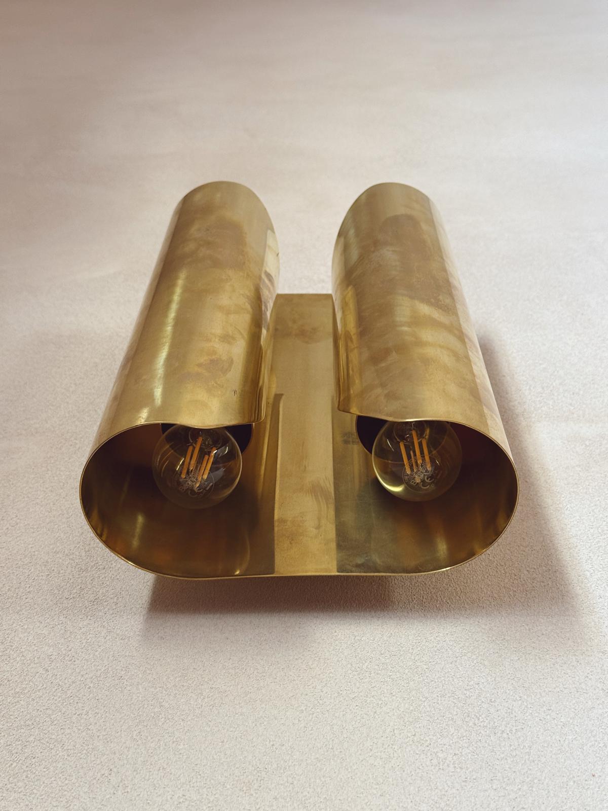 1970s Folded Brass Italian Wall Lights