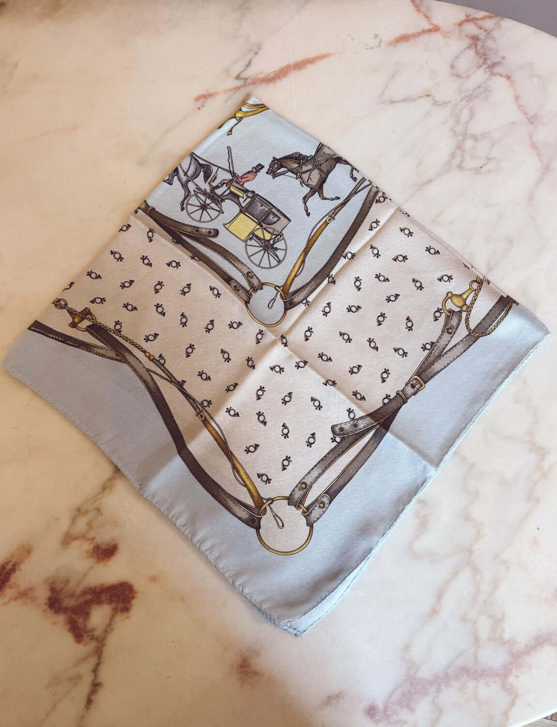 1970s Italian Equestrian Silk Scarf