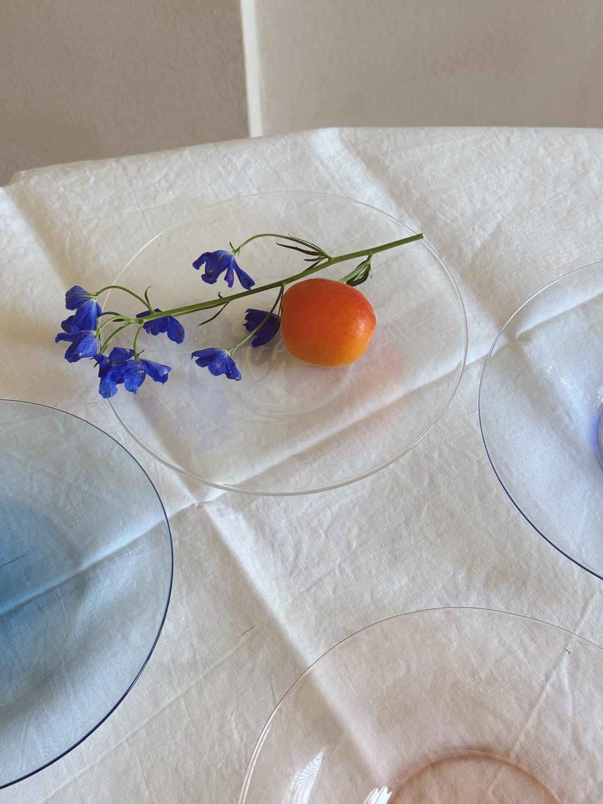 Perfectly Unmatching: Set of 8 1950s Multicolour Hand-blown Murano Glass Fruit Plates, Signed Seguso