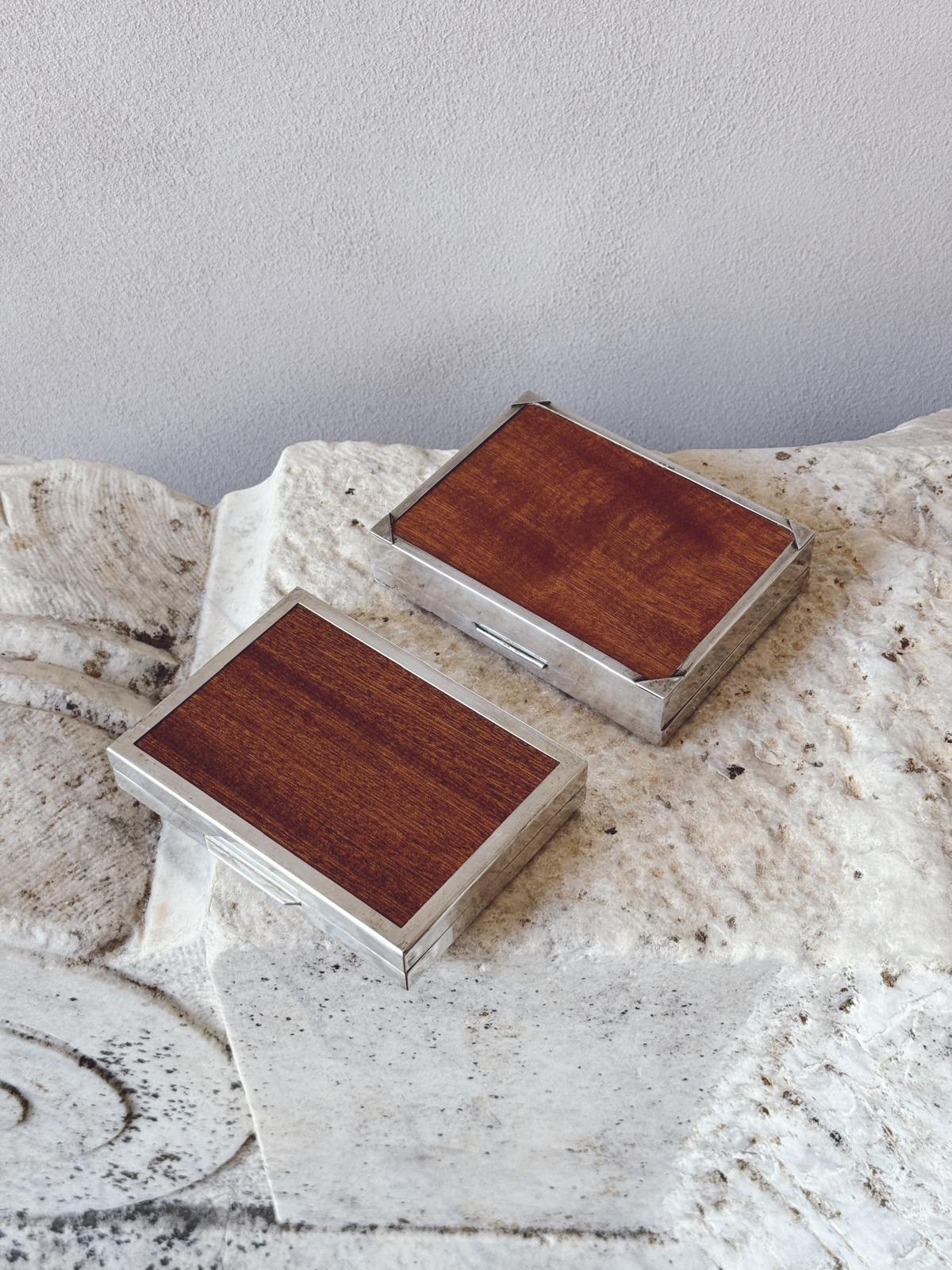 1970s Sterling Silver Desk Boxes