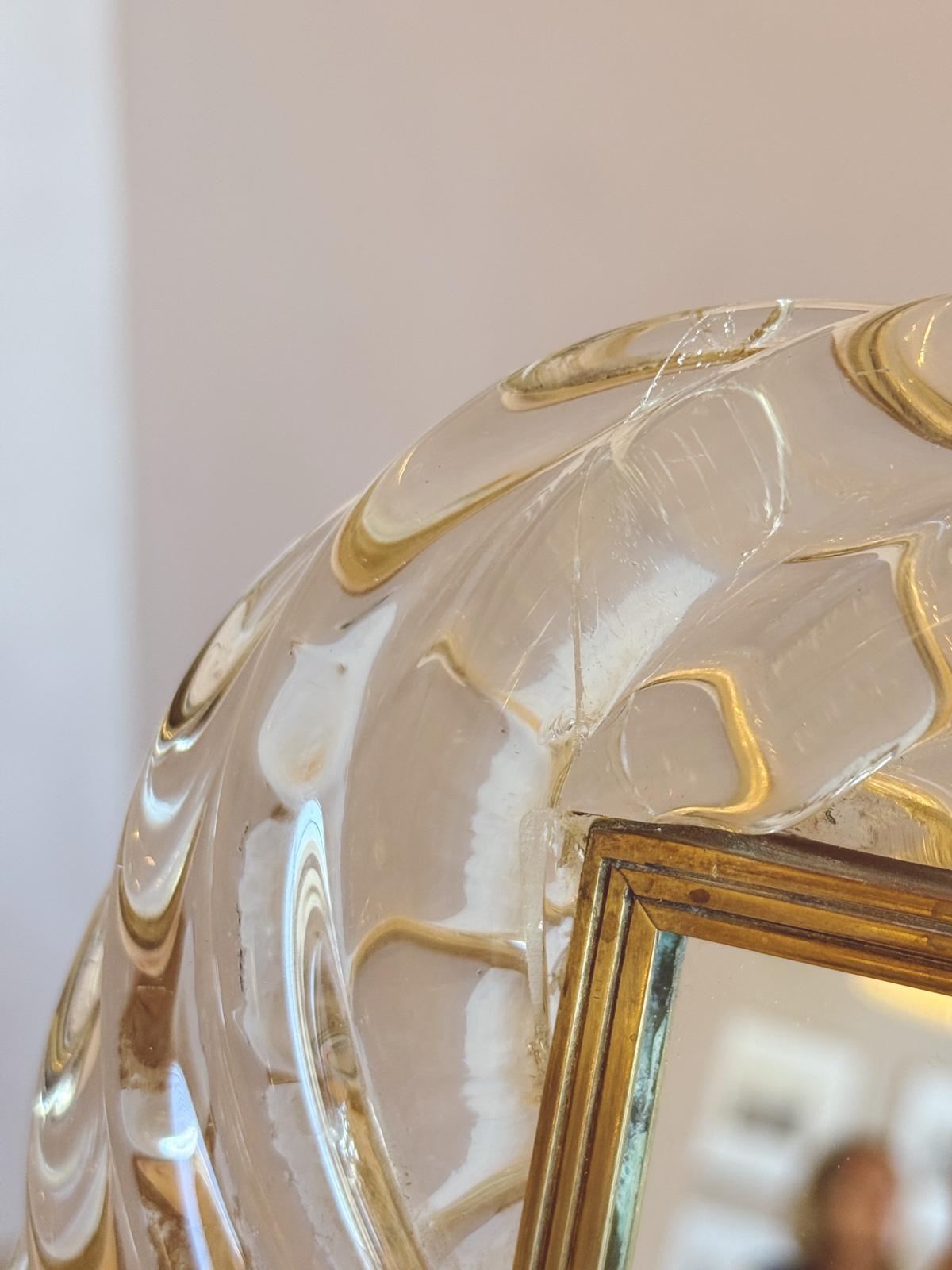 Pair of 1940s & 50s Venetian Peach & Transparent Murano Glass Frames with Mirror by Seguso, Vetri D'Arte & Venini