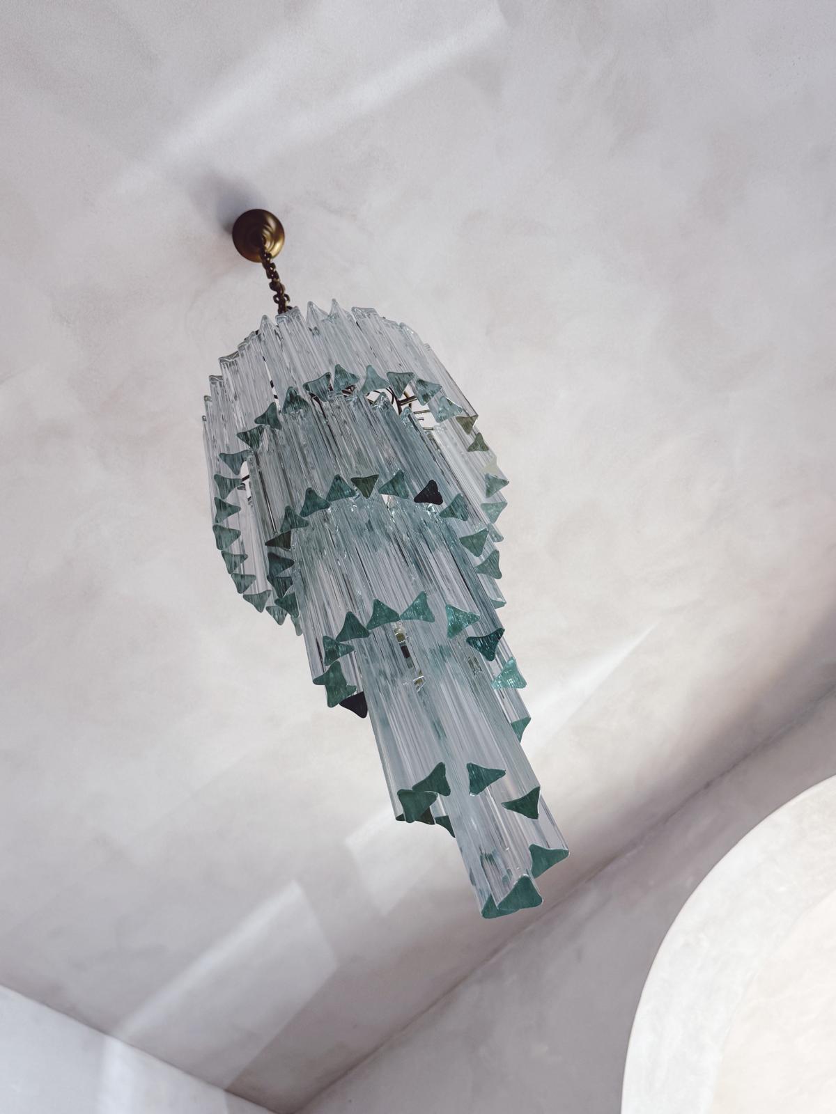 1960s Long Murano Glass Venini Chandelier