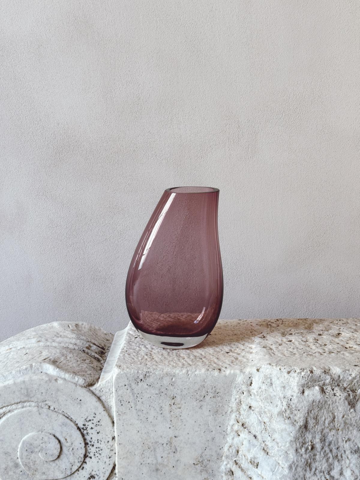 1970s Hand-blown Murano Glass Amethyst Vase