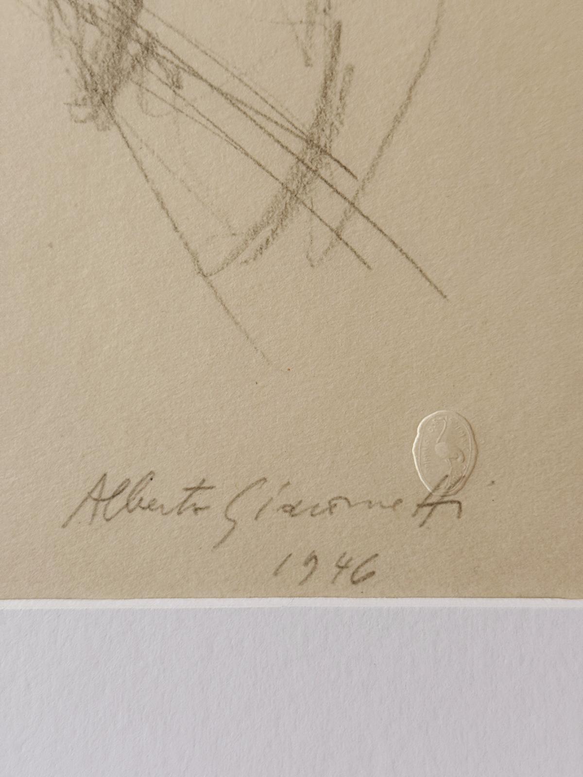 'Standing Nude' Photolithograph by Alberto Giacometti, 1946