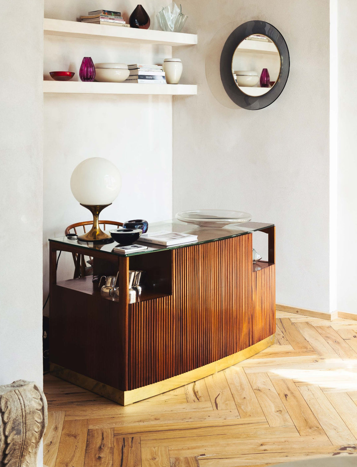 1950s Curved Rosewood Paolo Buffa Desk