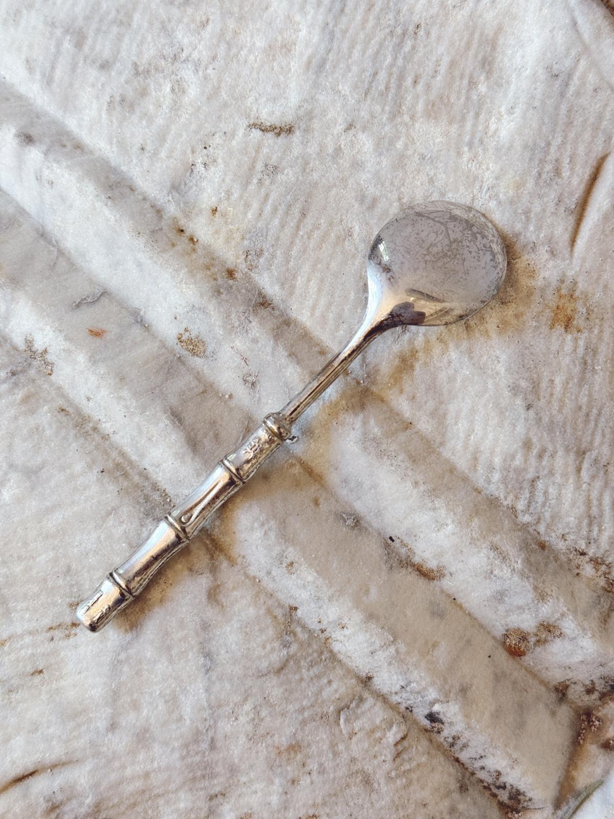 Set of 6 1970s Silver-plated 'Bamboo' Teaspoons