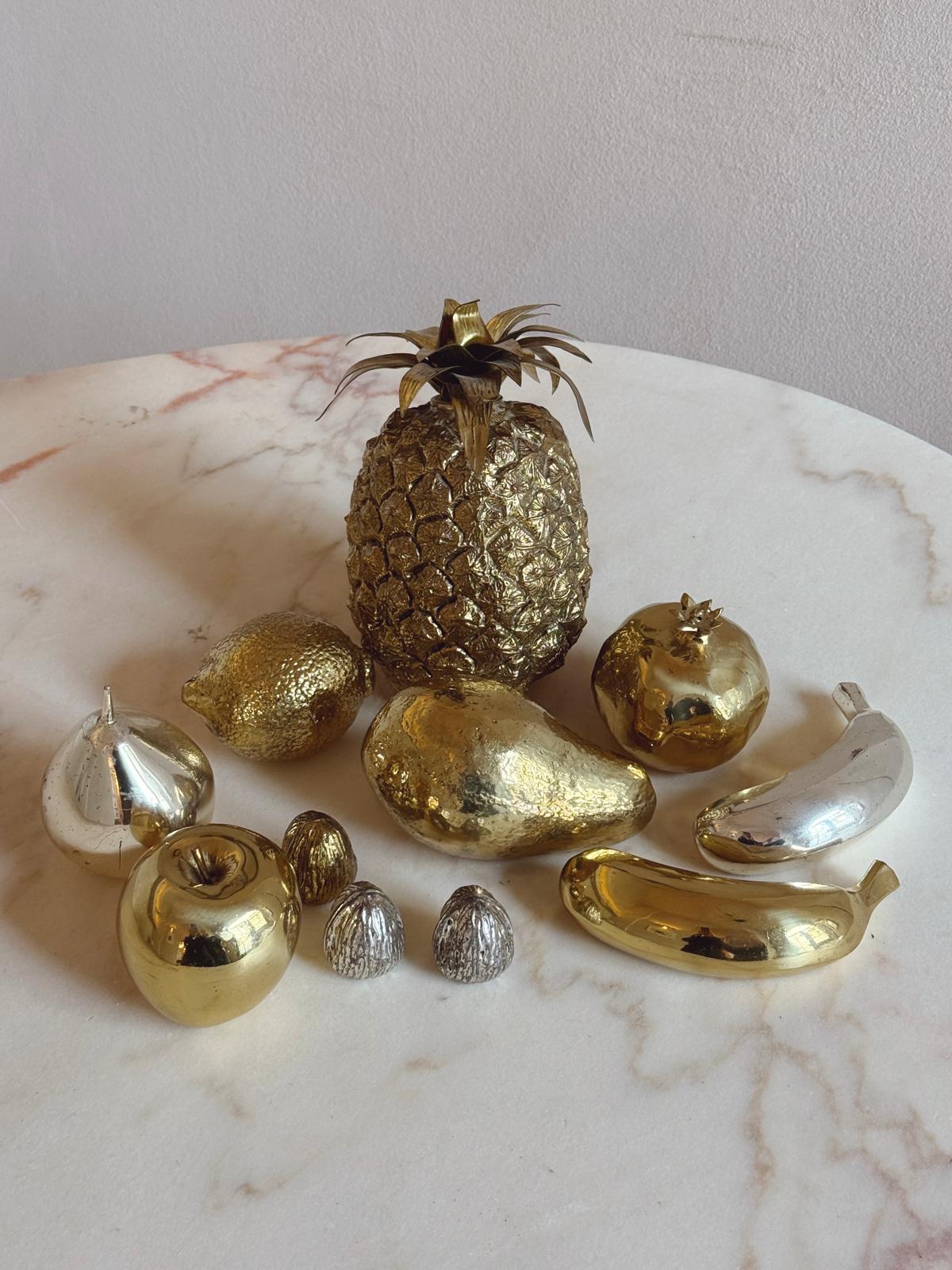 1960s Italian Silver-Plated and Gold Fruit