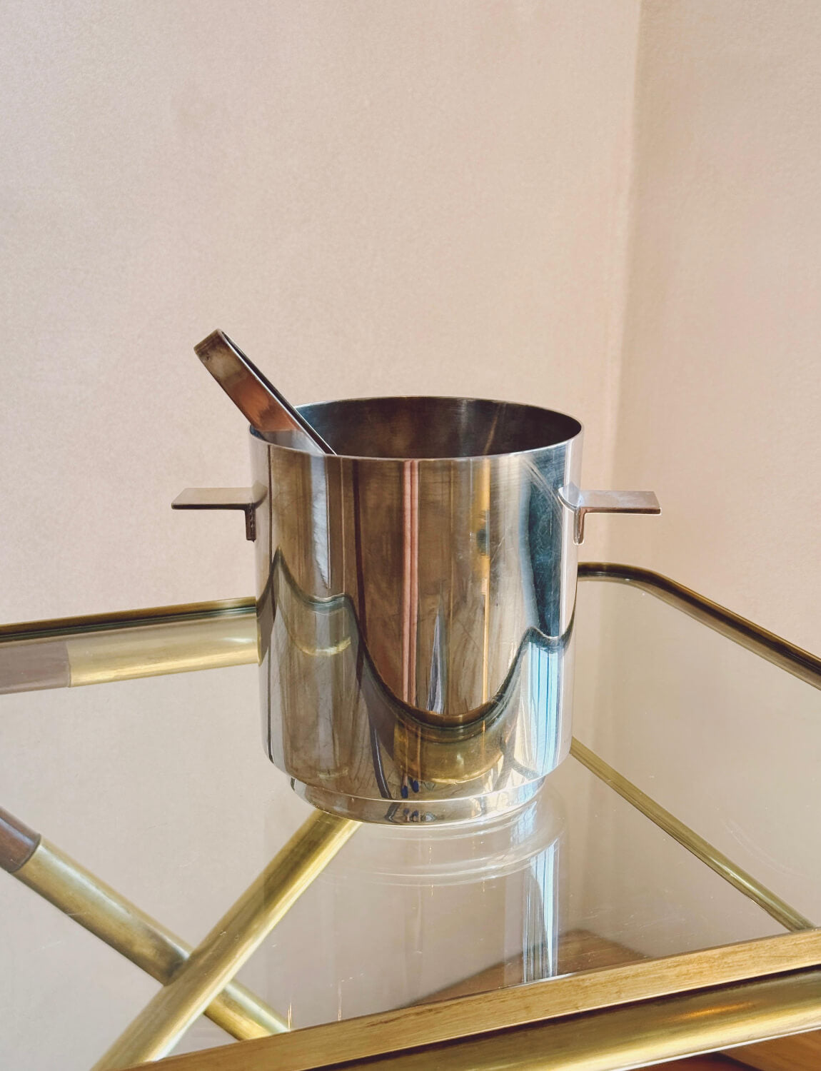 1960s Christofle ice bucket with tongs