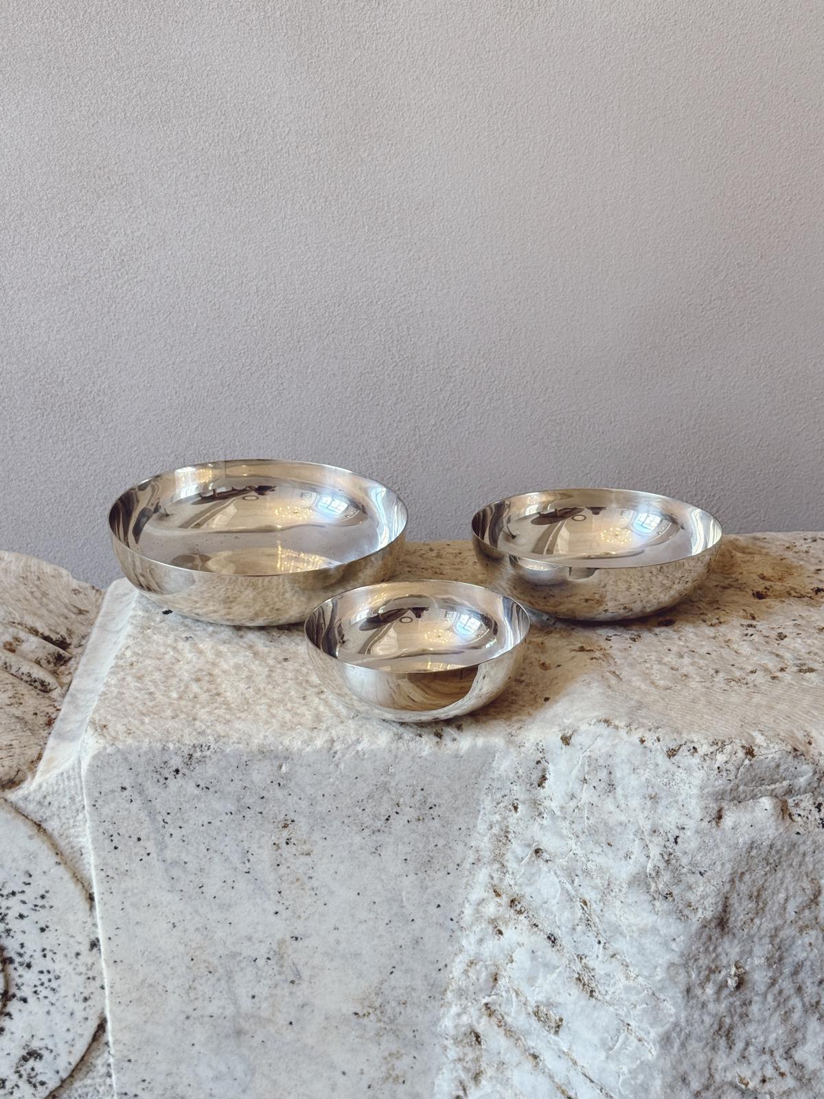 1960s Set of Three Silver Lino Sabattini for Christofle Bowls