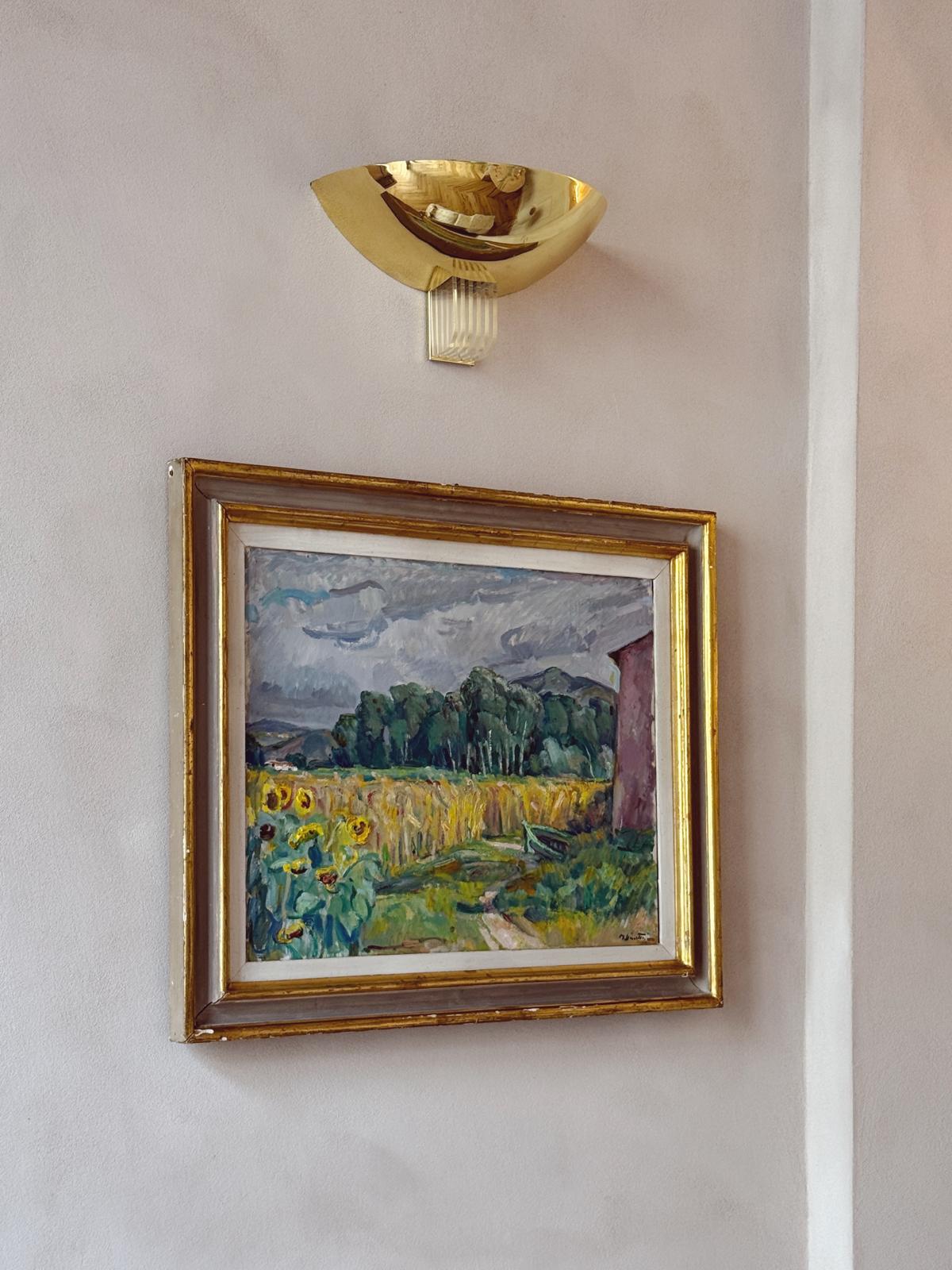 “Estate in Versilia” 1961 Oil Painting by Mario Disertori