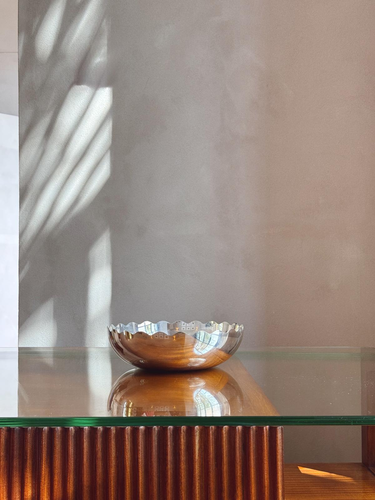 1970s Silver-plated Bowl by Cleto Munari
