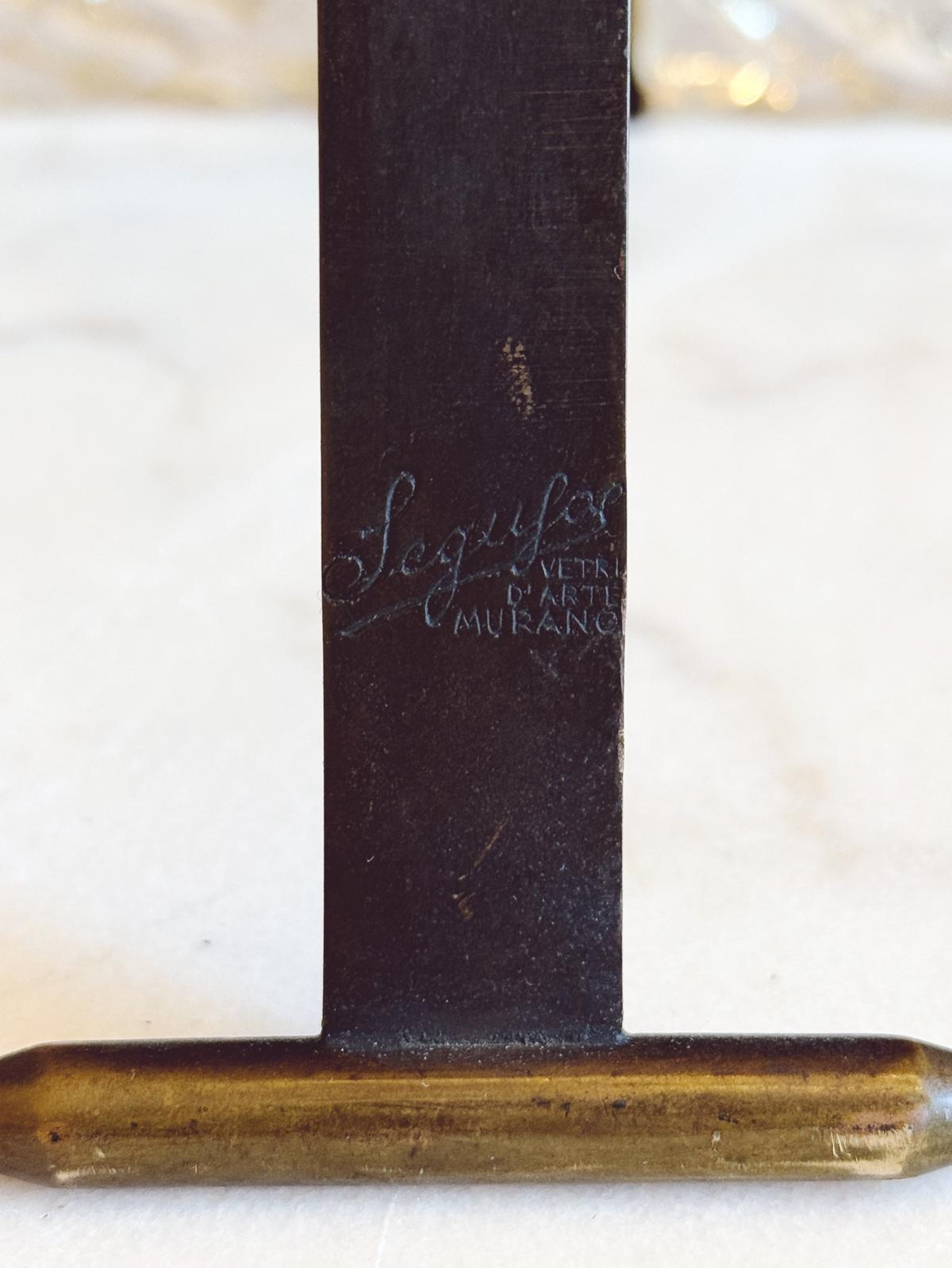 1940s Twisted Signed Seguso Glass Frame & Mirror