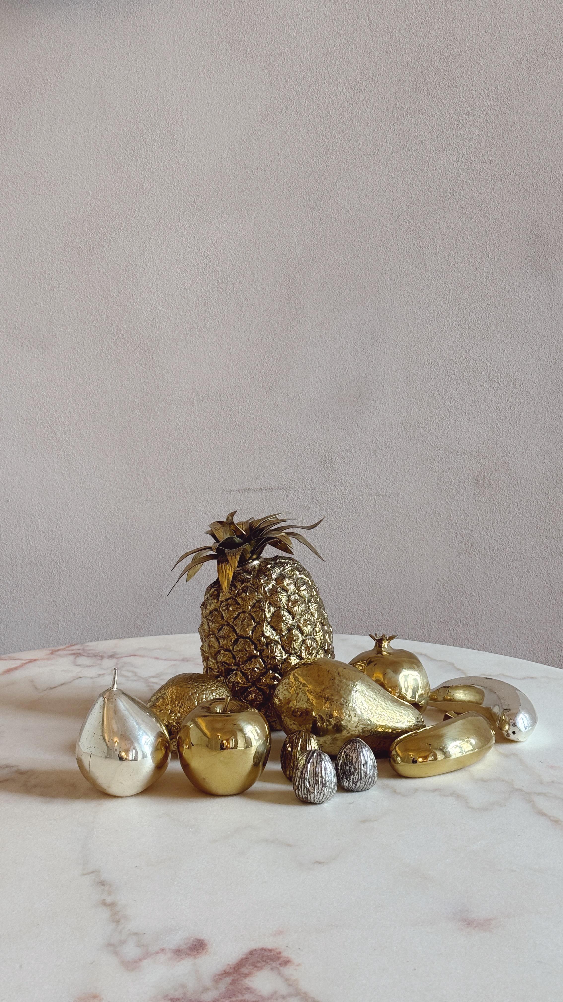 1960s Italian Silver-Plated and Gold Fruit
