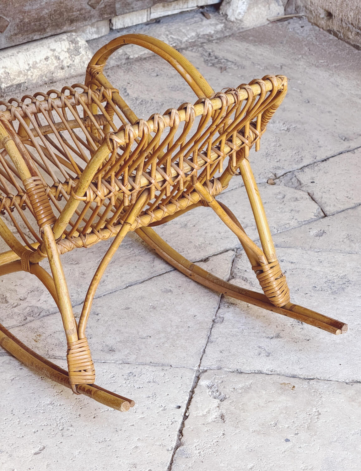 Pair of 1970s Children's Wicker Rocking chairs
