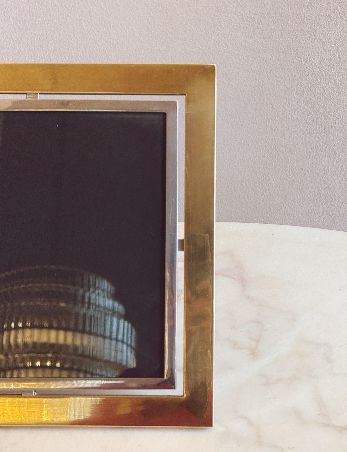 1970s Brass and Chrome Barbi Photo Frame