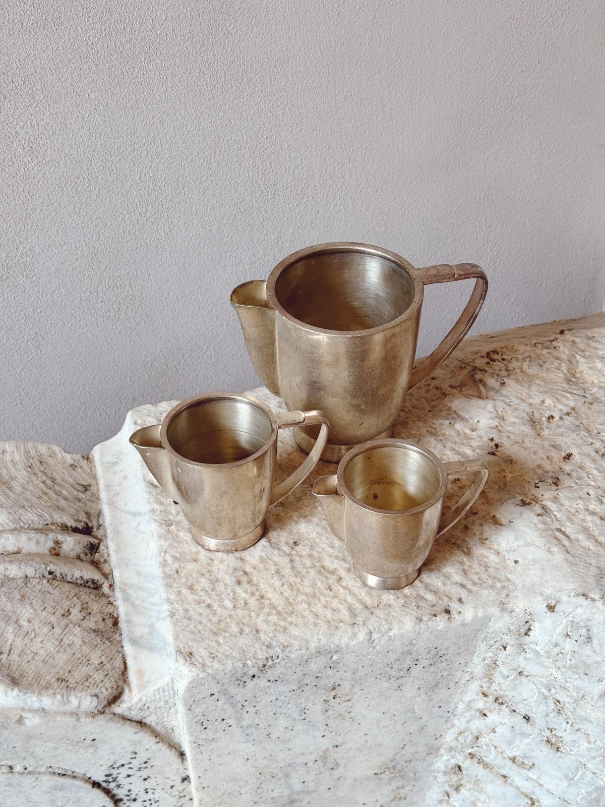 1950s Set of Three Metal Jugs by Fratelli Calderoni