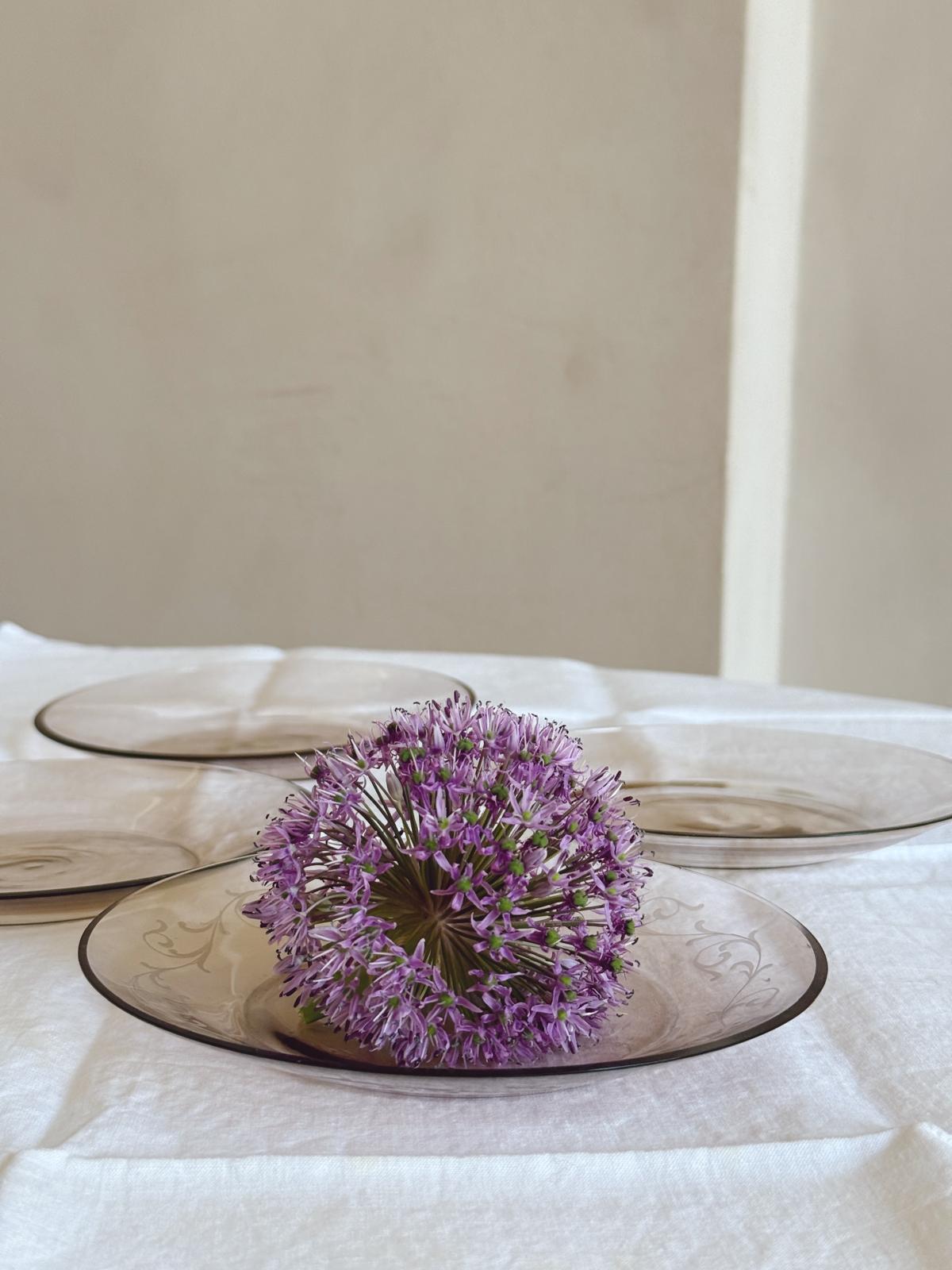 Set of 6 1950s Purple-ish Hand-blown Seguso Murano Glass Fruit Plates