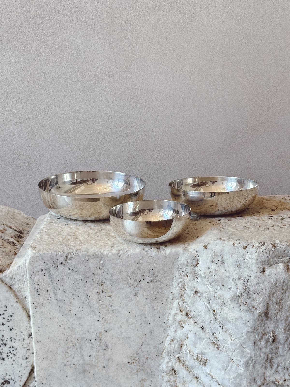1960s Set of Three Silver Lino Sabattini for Christofle Bowls