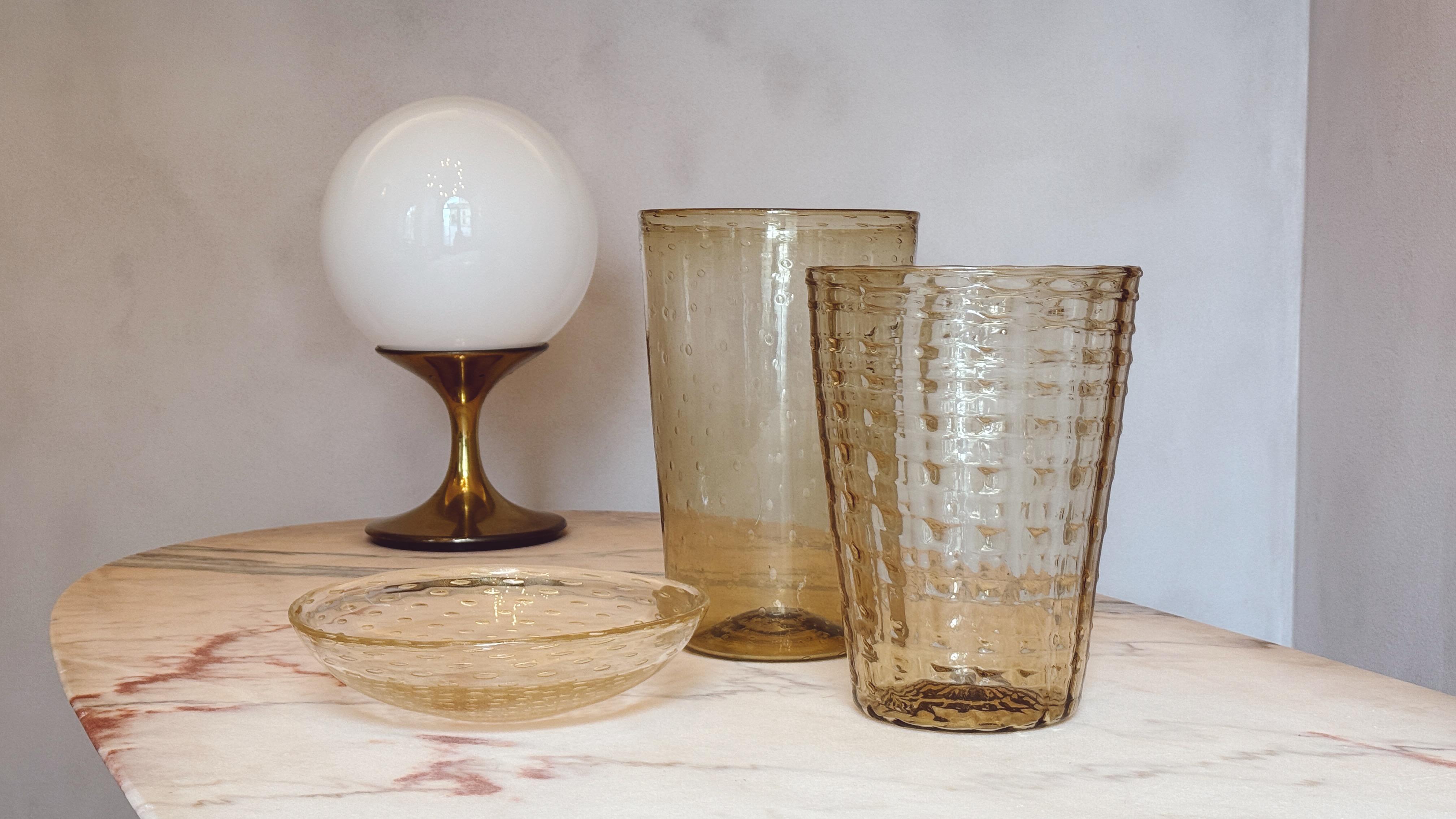 1920s Vittorio Zecchin Pale Yellow Very Tall Hand-blown Murano Vase