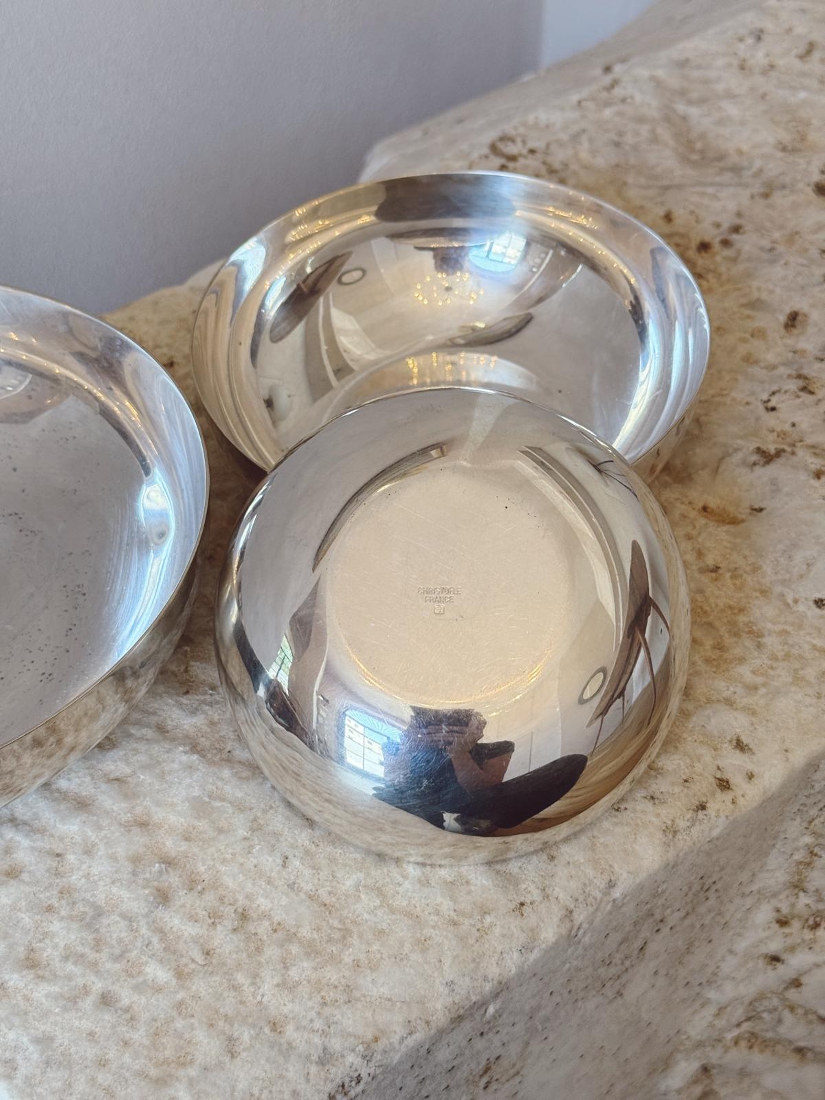 1960s Set of Three Silver Lino Sabattini for Christofle Bowls
