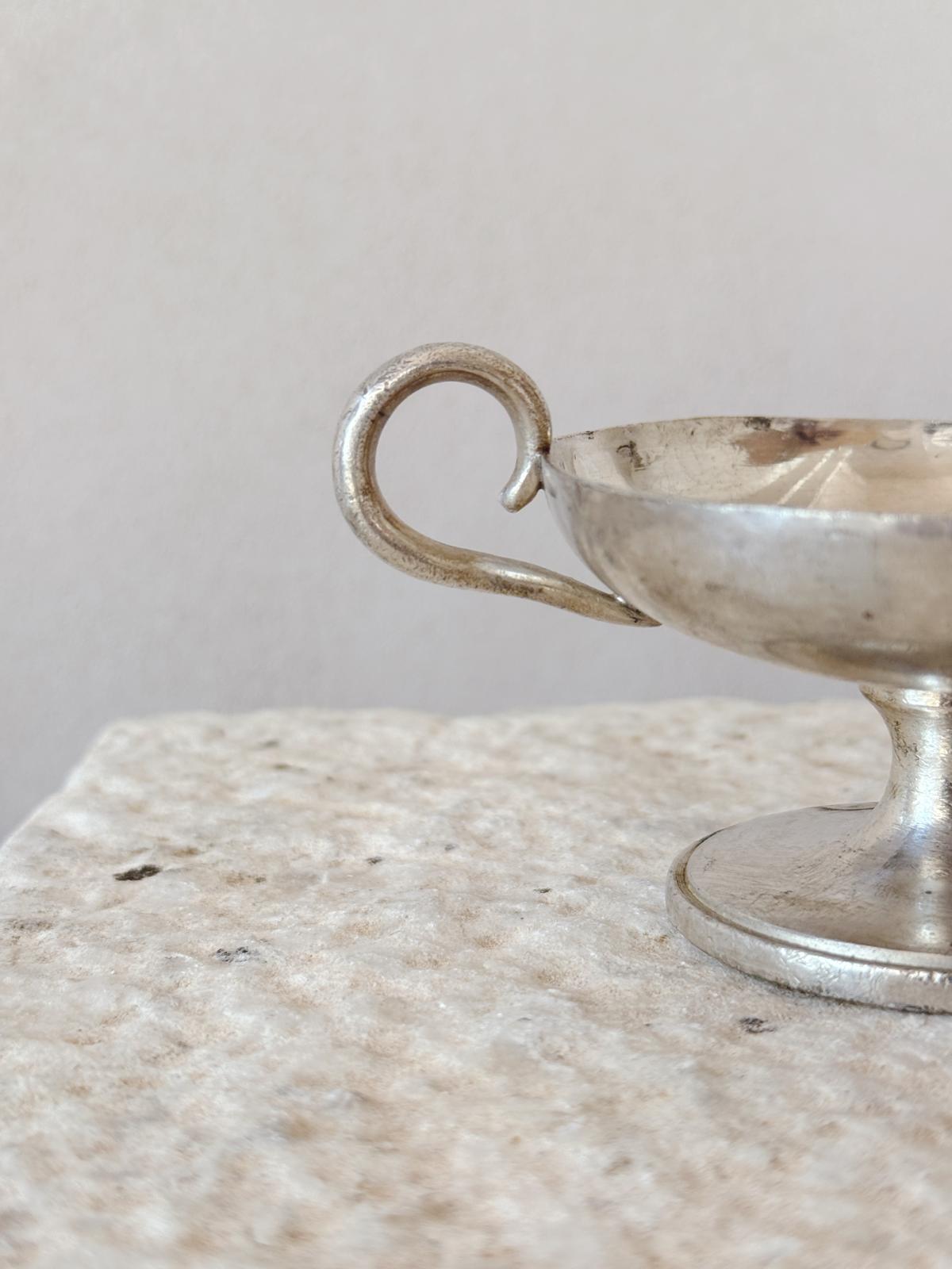 1940s Set of Six Metal Gelato Bowls with Handle by Fratelli Calderoni
