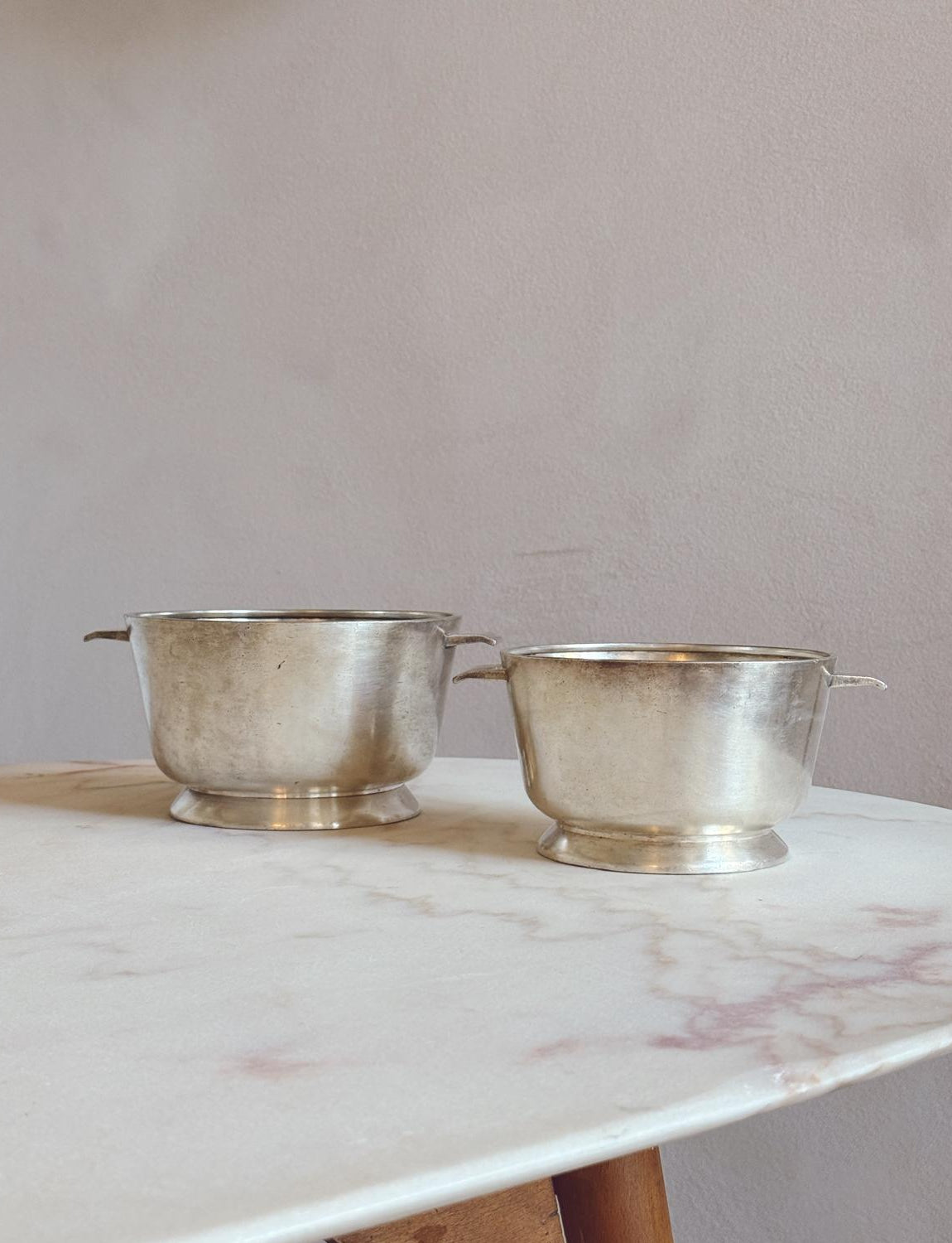 A pair of 1950s Gio Ponti for Broggi Silver serving bowls