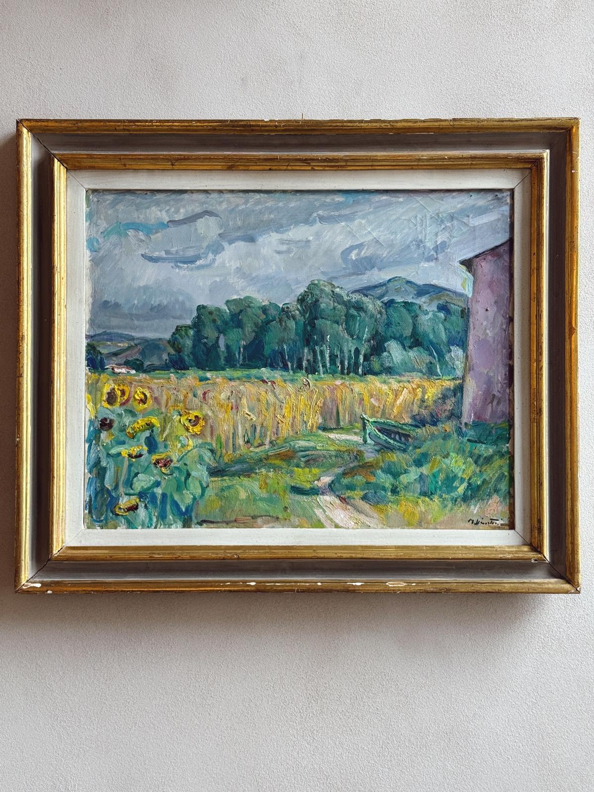 “Estate in Versilia” 1961 Oil Painting by Mario Disertori