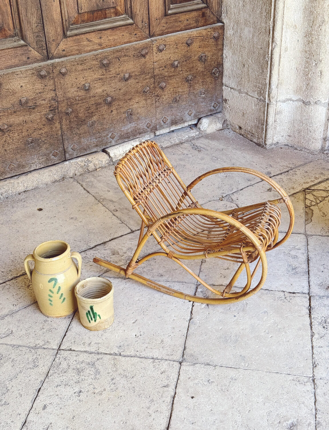 Pair of 1970s Children's Wicker Rocking chairs