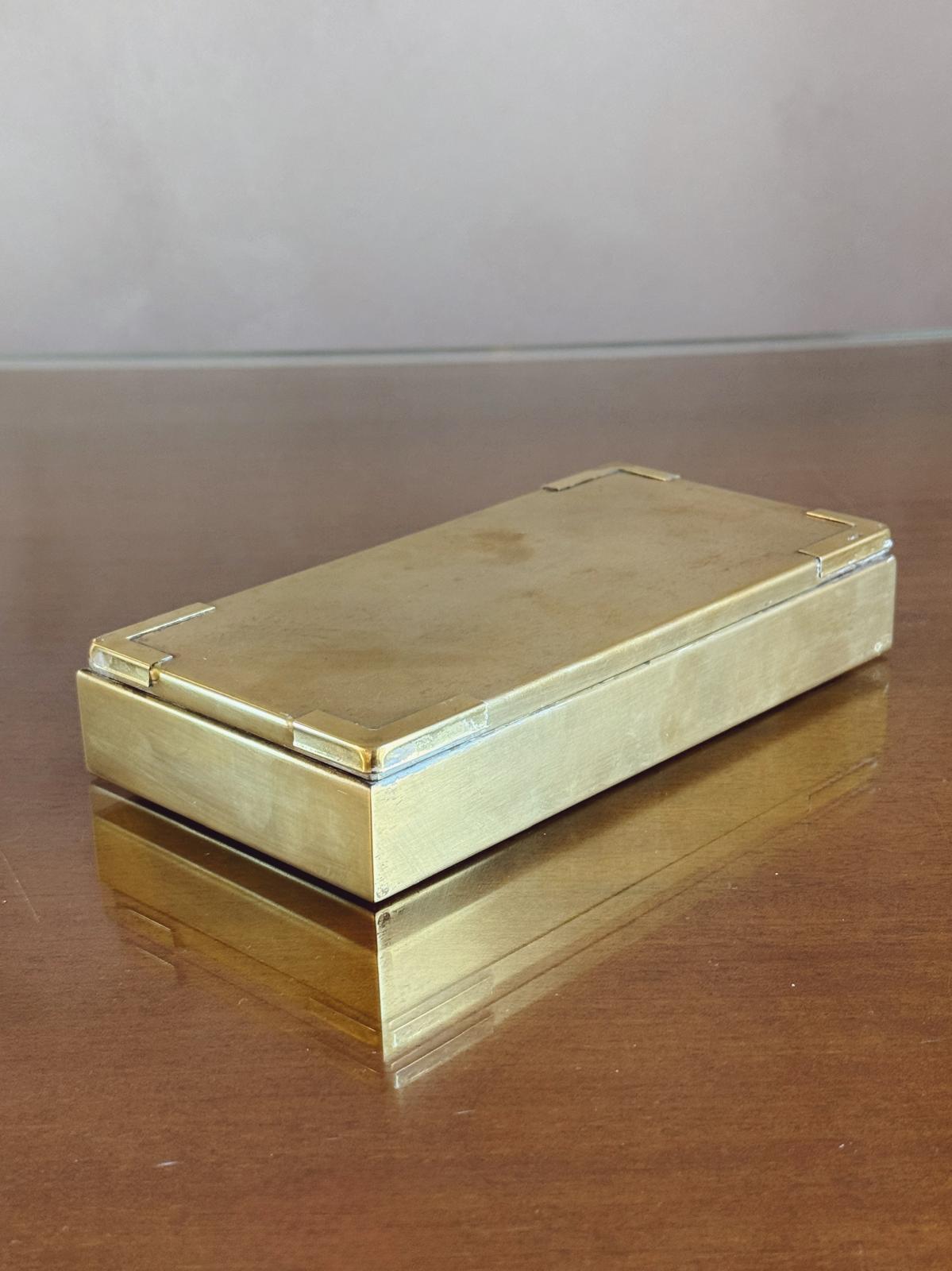1970s Brass Desk Box with decorative corners