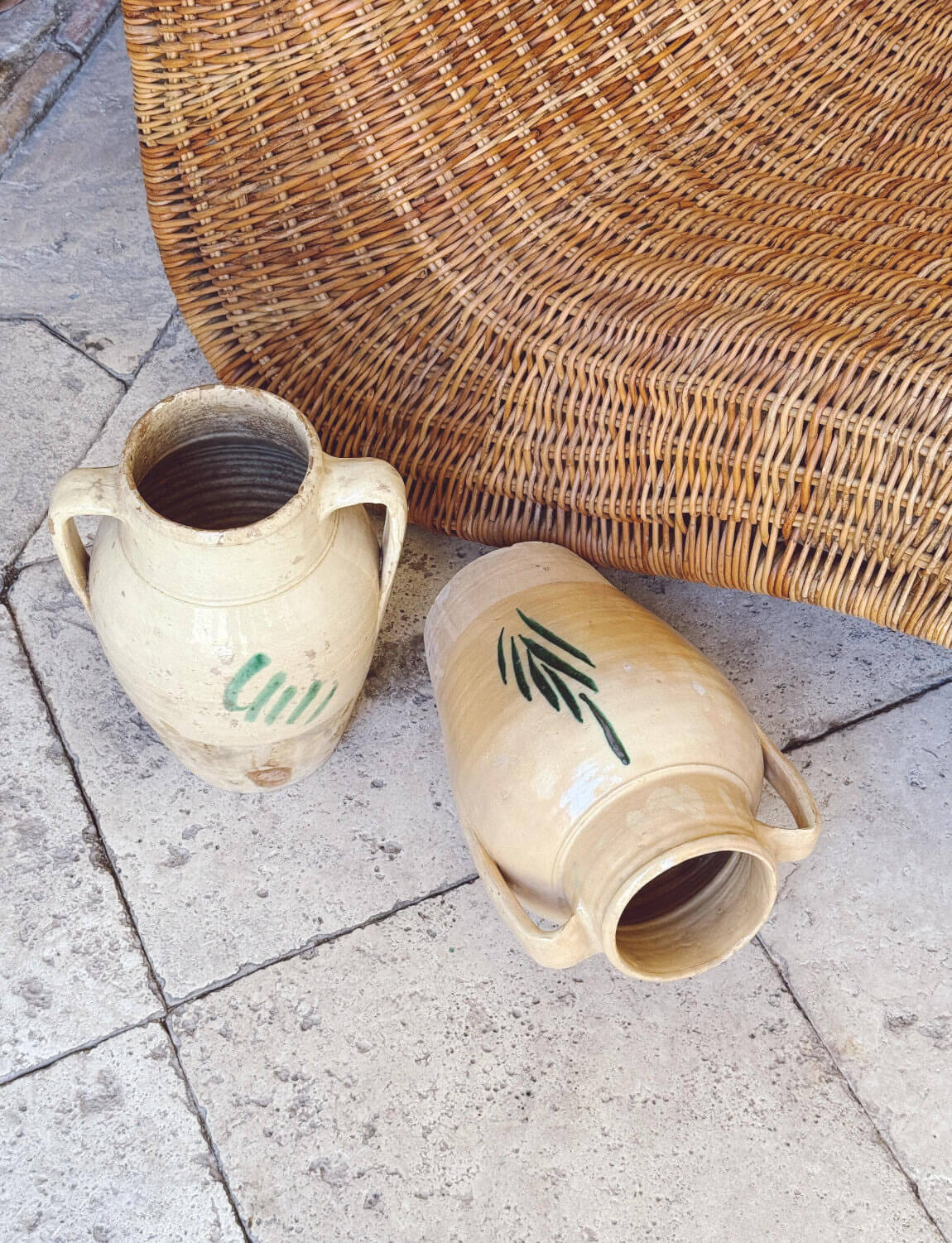 Pair of 1930s Tree of Life Pots with Handles (Large)