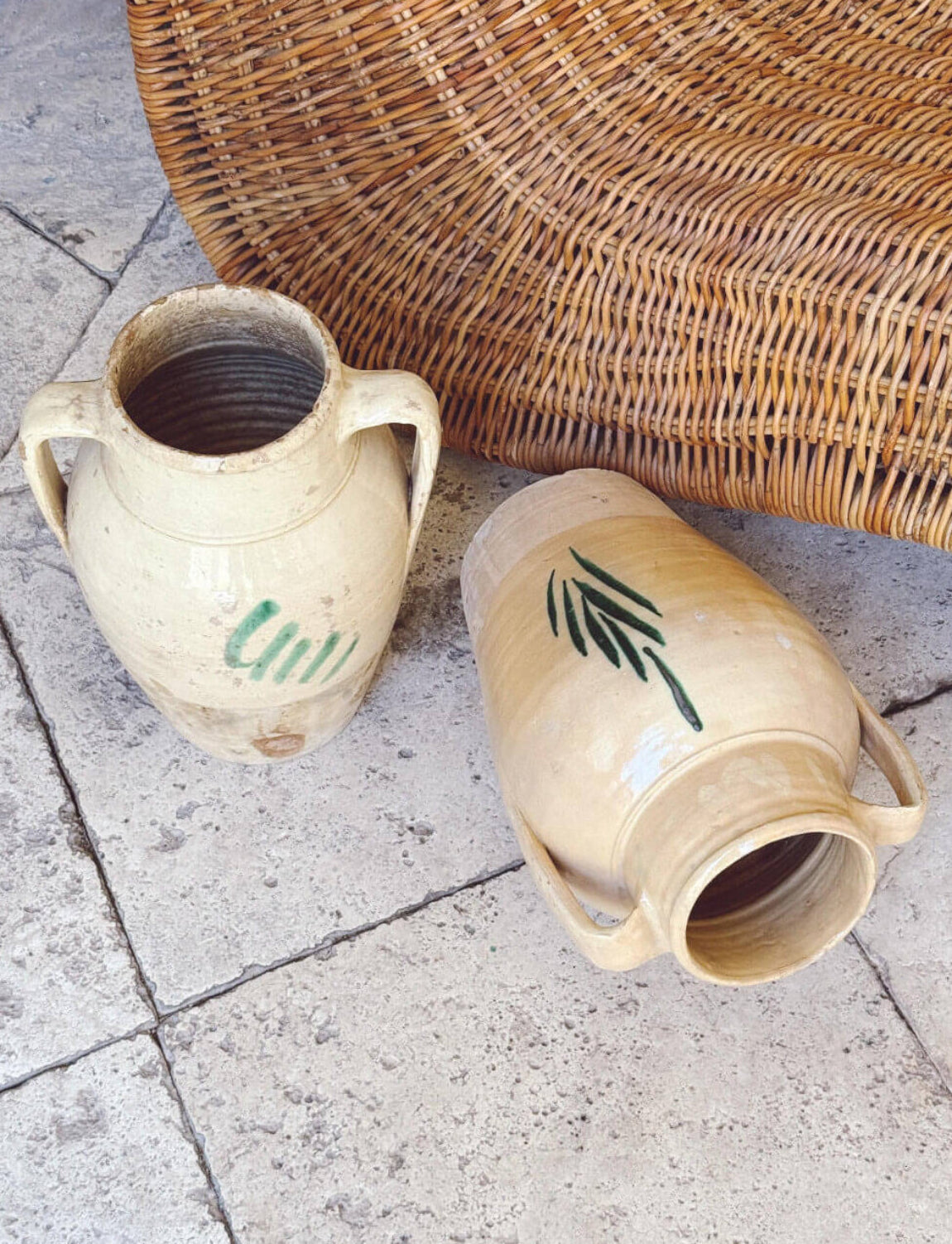 Pair of 1930s Tree of Life Pots with Handles (Large)
