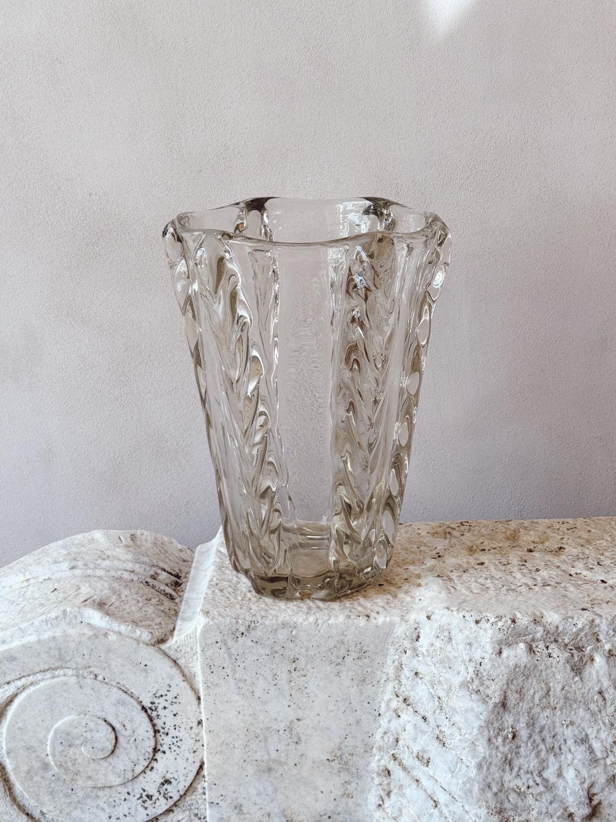 1950s Extra Large Plaited Venini Vase