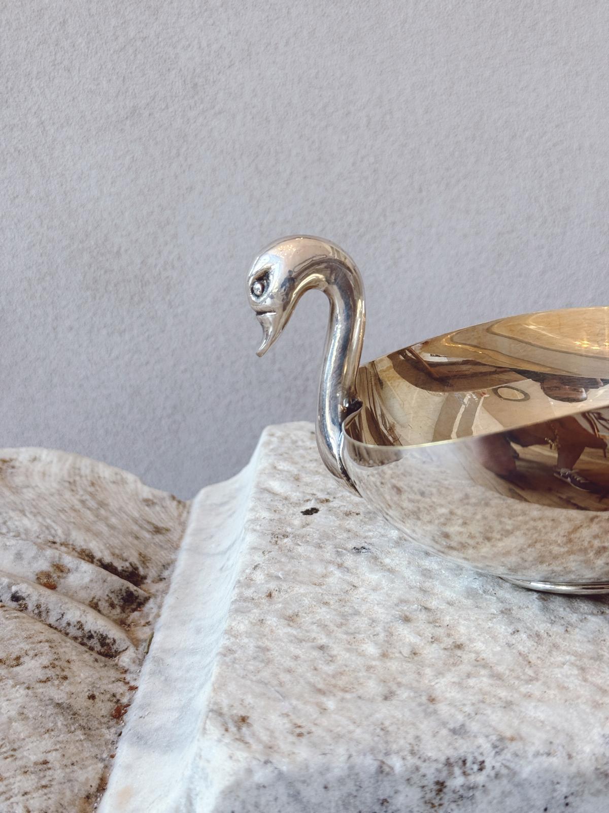 1960s Silver-Plated Goose Head Bowl by Gallia for Christofle