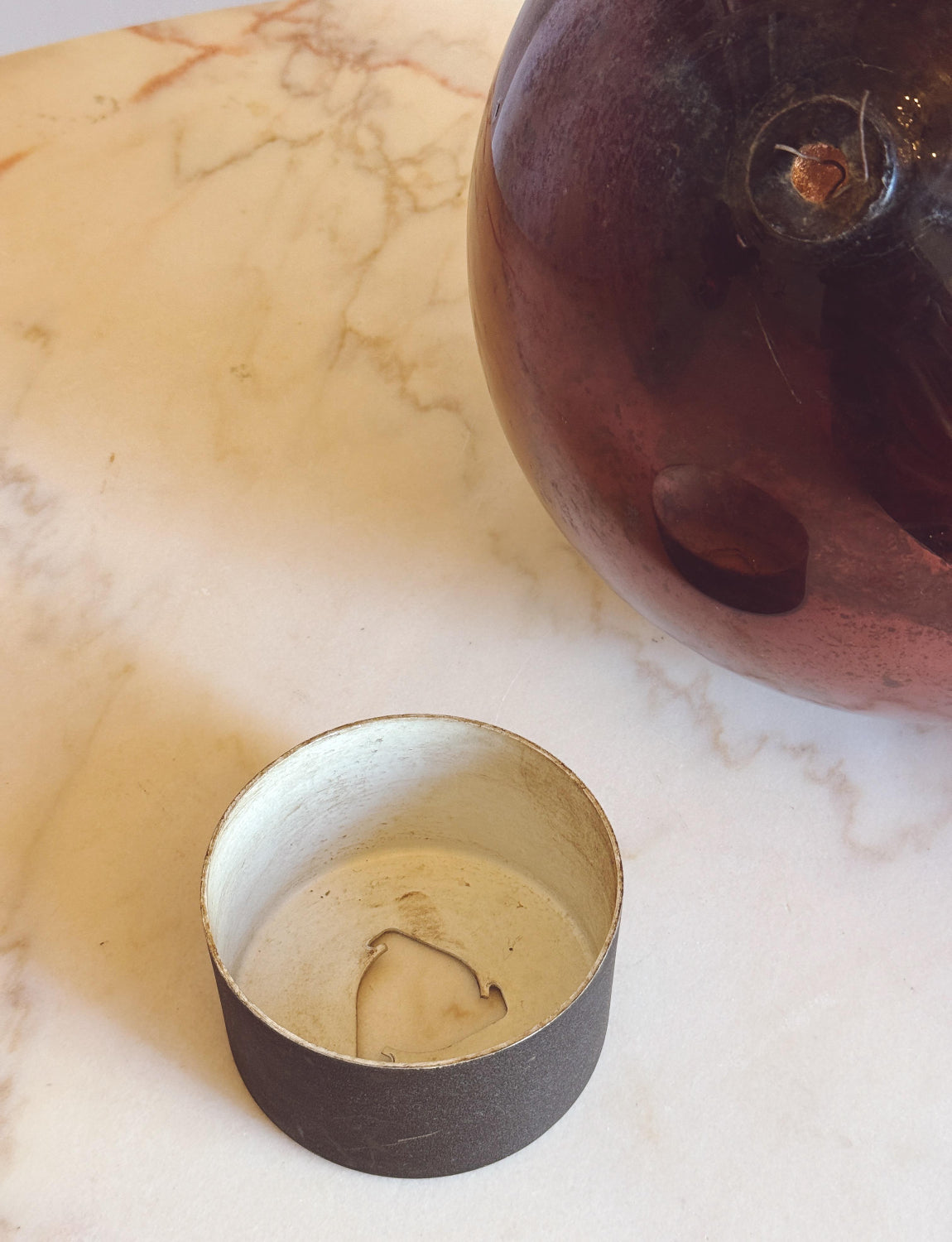 1950s Pair of Giant vintage Burgundy Mirrored Balls