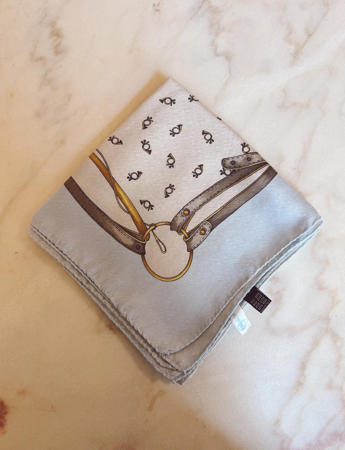 1970s Italian Equestrian Silk Scarf