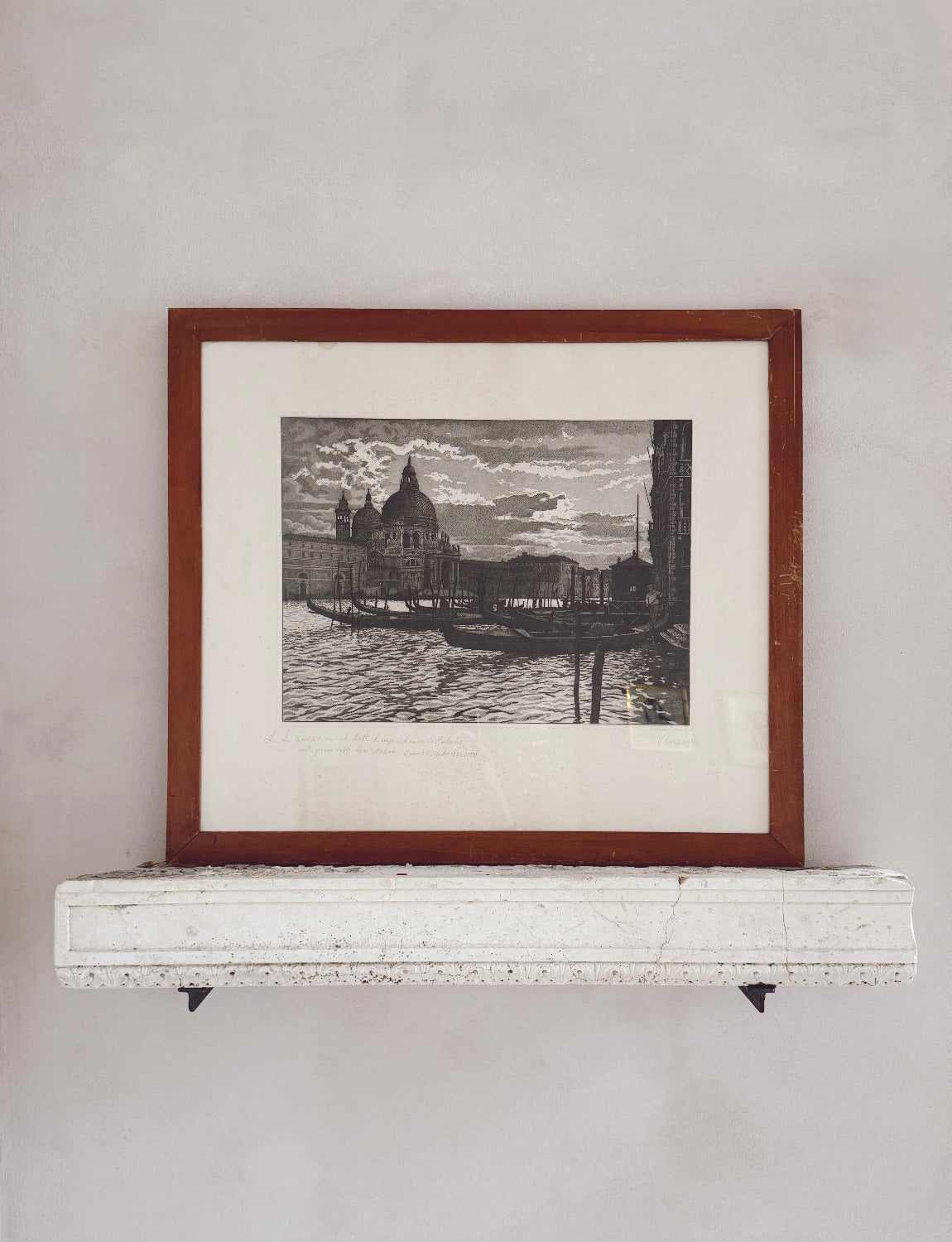 1935 Laurenzio Laurenzi Acqua Forte Etching of Venezia