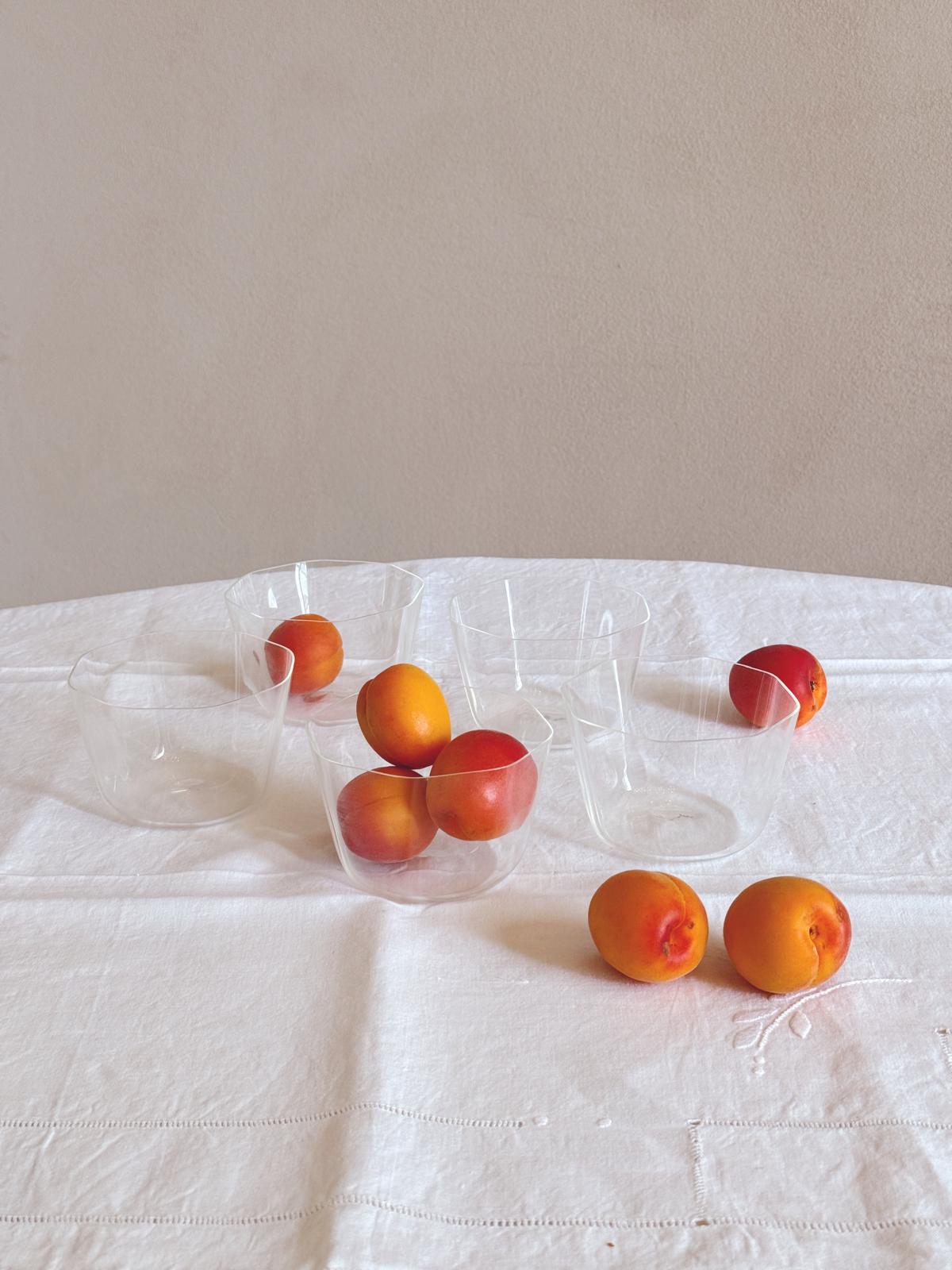 1950s Hand-blown Murano Glass Fruit Bowls, Set of 5