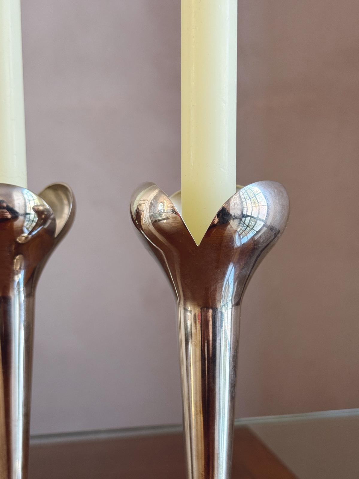 Pair of 1950s Candlesticks designed by Gio Ponti and made by Fratelli Calderoni