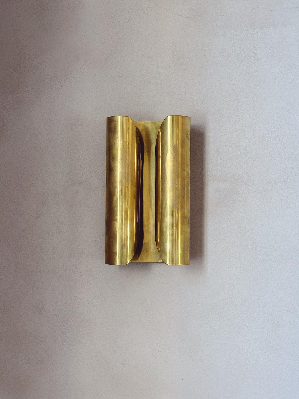 1970s Folded Brass Italian Wall Lights