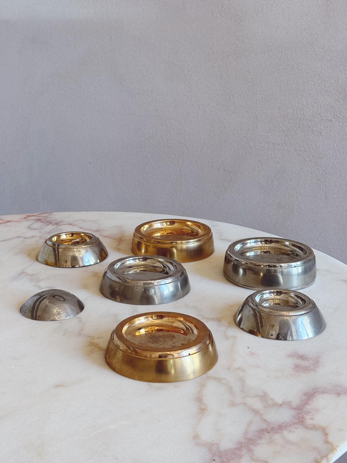 1970s Tommaso Barbi Brass & Silver Egg (Bowls)