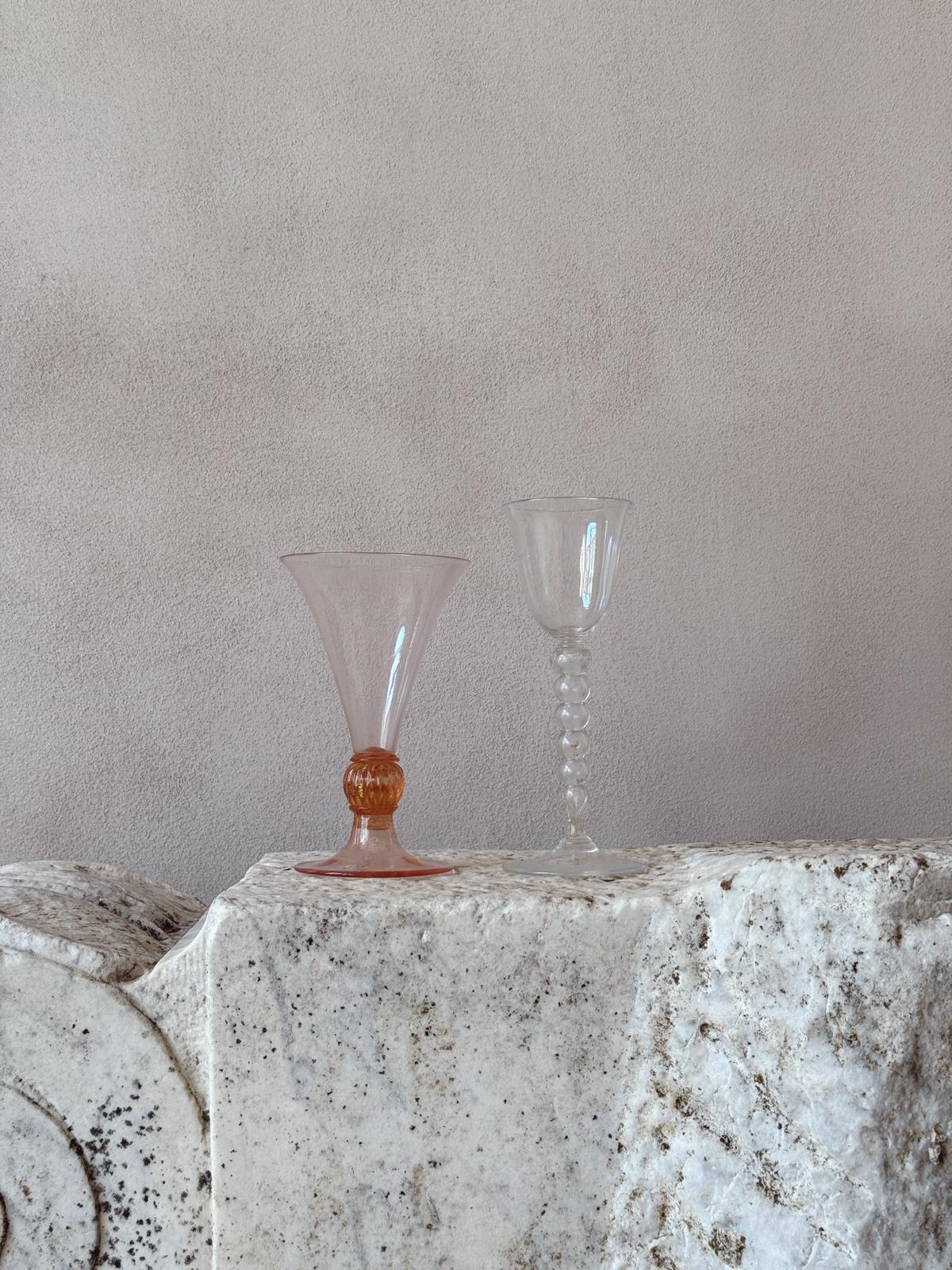 Perfectly Unmatched 1930s 'La Famiglia' Murano Glasses (Set of 8)