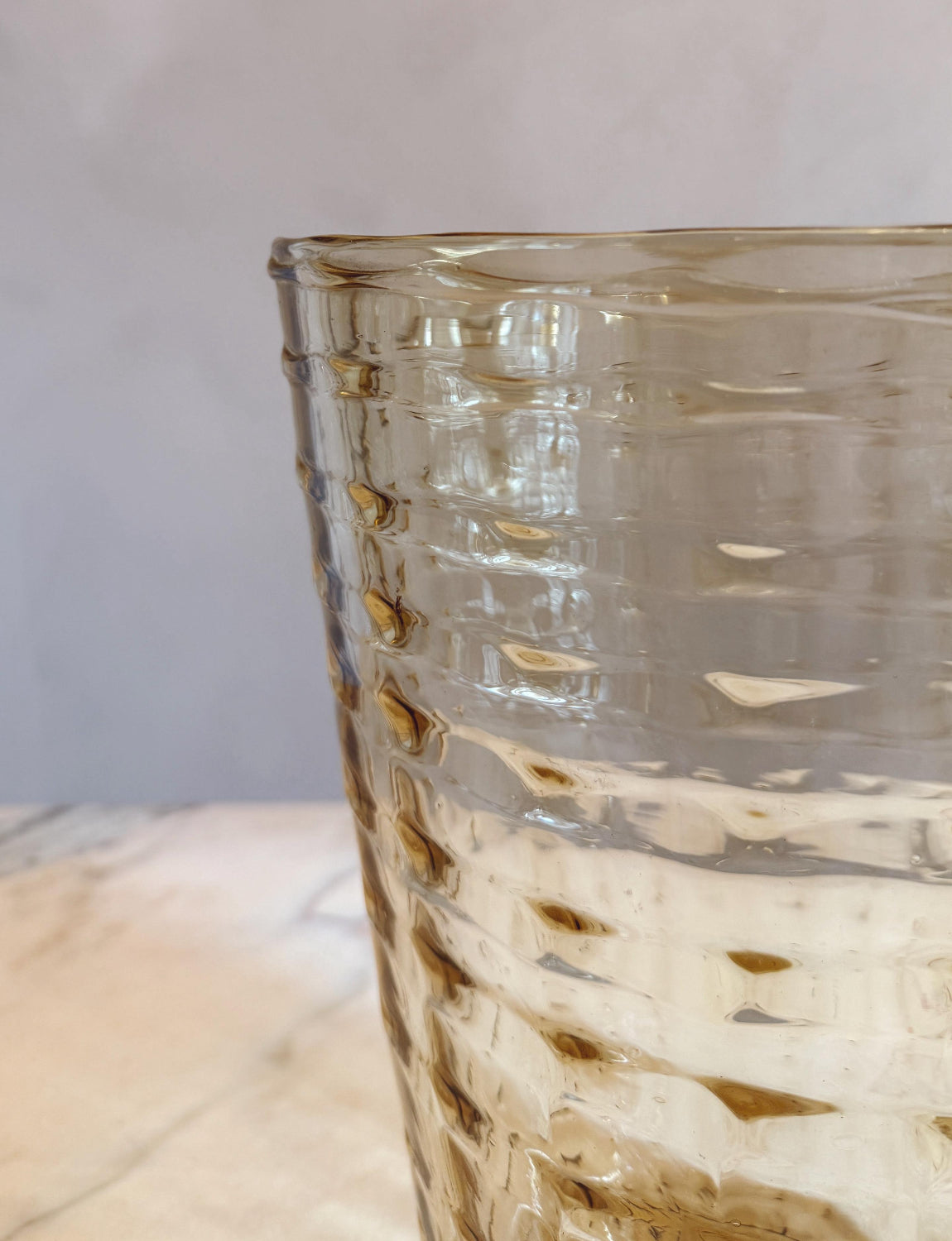 1920s Vittorio Zecchin Pale Yellow Very Tall Hand-blown Murano Glass Strisce Vase